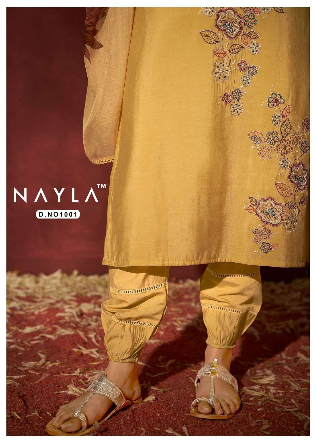 QURBAT BY NAYLA VISCOSE SILK WITH WORK KURTI PANT WITH PRINT DUPATTA  