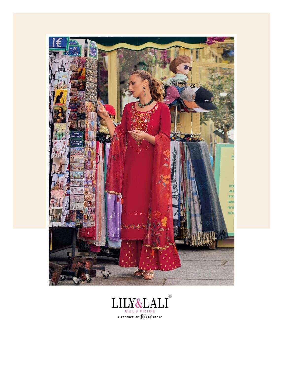 RIWAAZ VOL-6 BY LILY & LALI EMBROIDERY KALI WORK ON MILAN SILK KURTI PLAZO WITH DUPATTA 