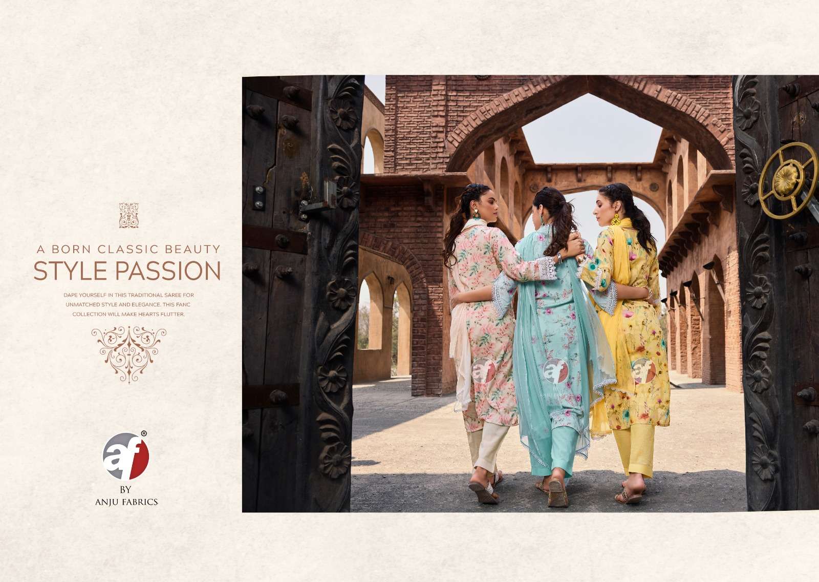SAKHI RE VOL-2 BY ANJU FABRICS LINEN COTTON WITH DIGITAL PRINT BEAUTIFUL LACE WORK KURTI PANT WITH DUPATTA 