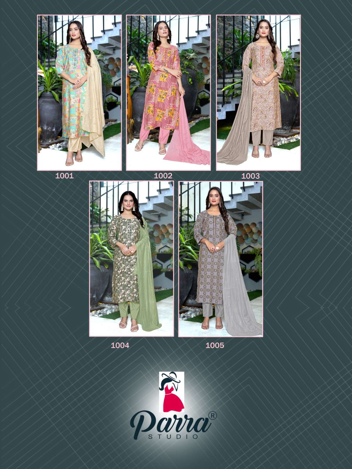 SALONI BY PARRA STUDIO MODAL CHANDERI MILL PRINT & KHATLI WORK KURTI PANT WITH CHANDERI DUPATTA 