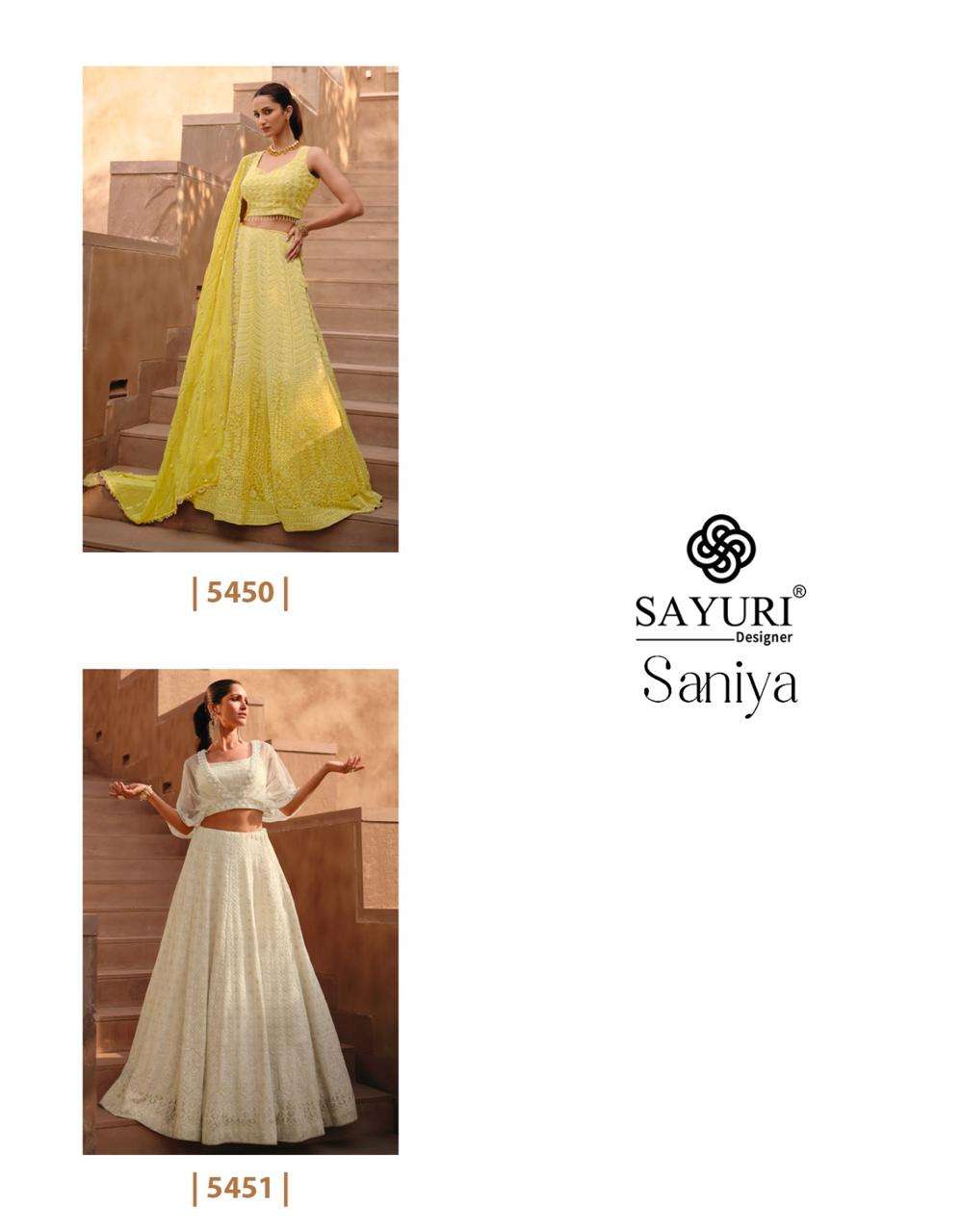 SANIYA BY SAYURI DESIGNER REAL GEORGETTE HEAVY EMBROIDERY WEDDING WEAR LEHENGA BLOUSE WITH DUPATTA 