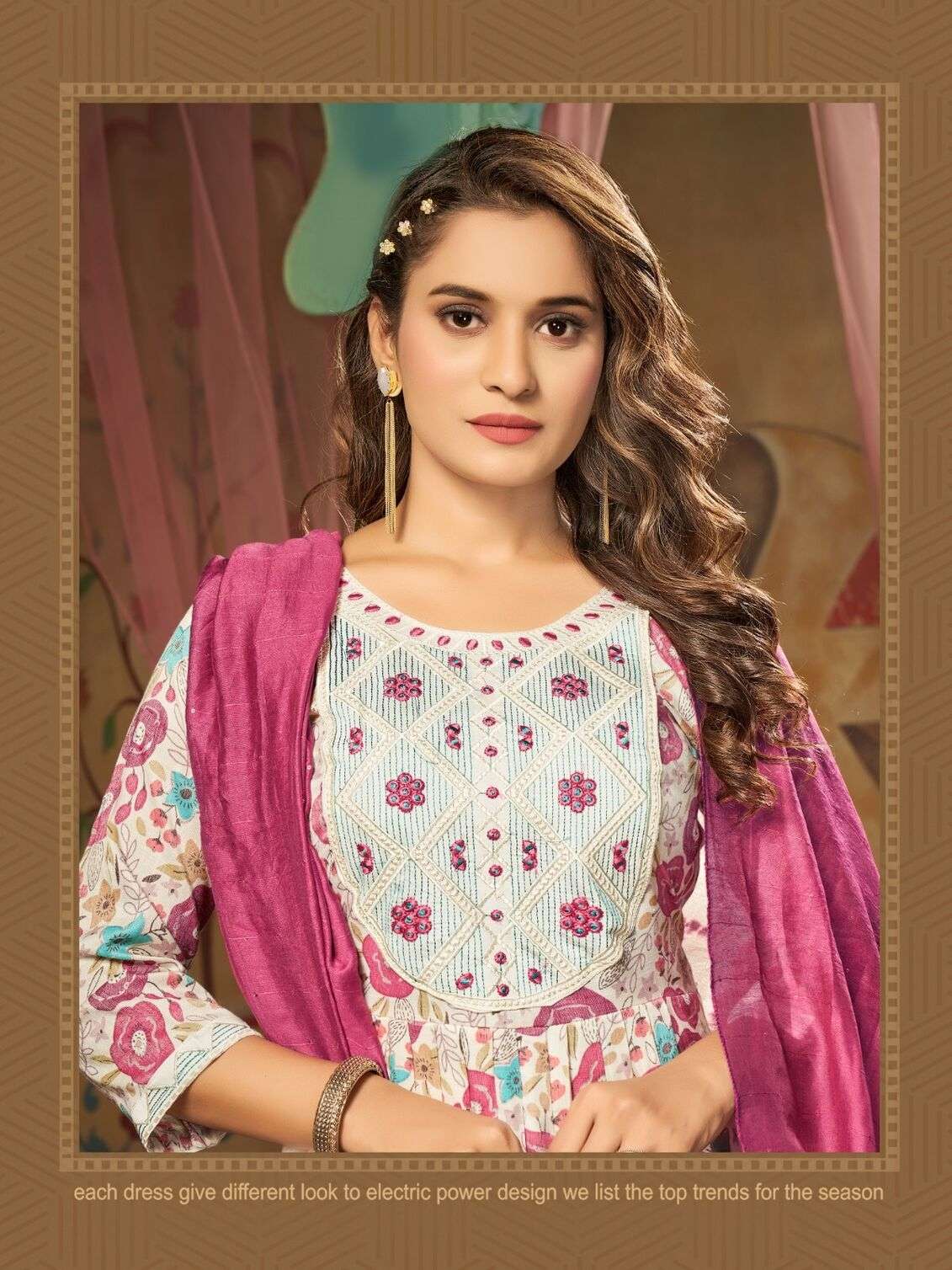SARA BY JIYANA RAYON FOIL PRINT EMBROIDERY WORK KURTI PANT WITH HEAVY SIBORI SEQUENCE DUPATTA 