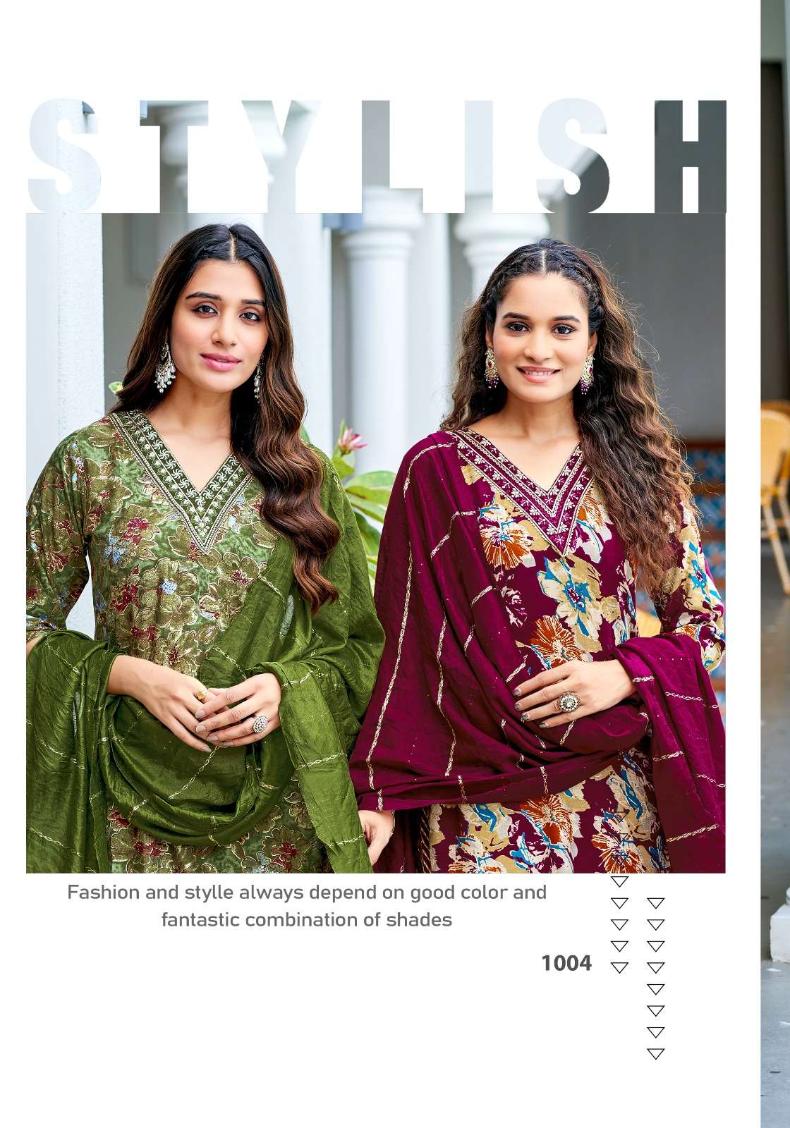 SITARA VOL-1 BY VANISKA RAYON FOIL PRINT FANCY STRAIGHT KURTI PANT & DUPATTA 