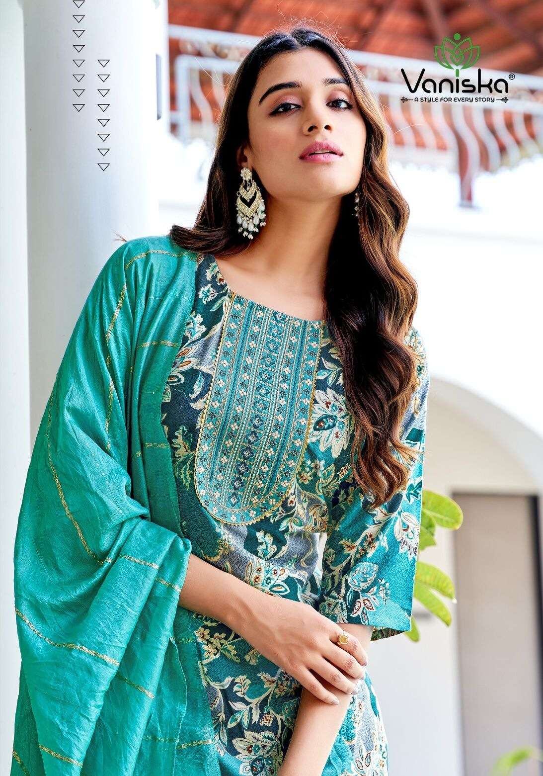 SITARA VOL-1 BY VANISKA RAYON FOIL PRINT FANCY STRAIGHT KURTI PANT & DUPATTA 