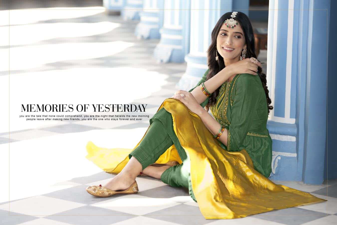 SPAIN BY SWEETY FASHION HEAVY FANCY CHINON SILK BASE KURTI PANT WITH DUPATTA 