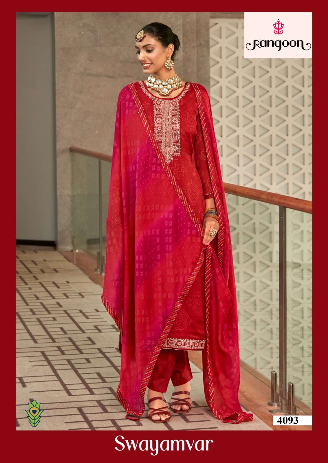 SWAYAMVAR BY RANGOON PREMIUM SILK PRINT KURTI PANT WITH DUPATTA 