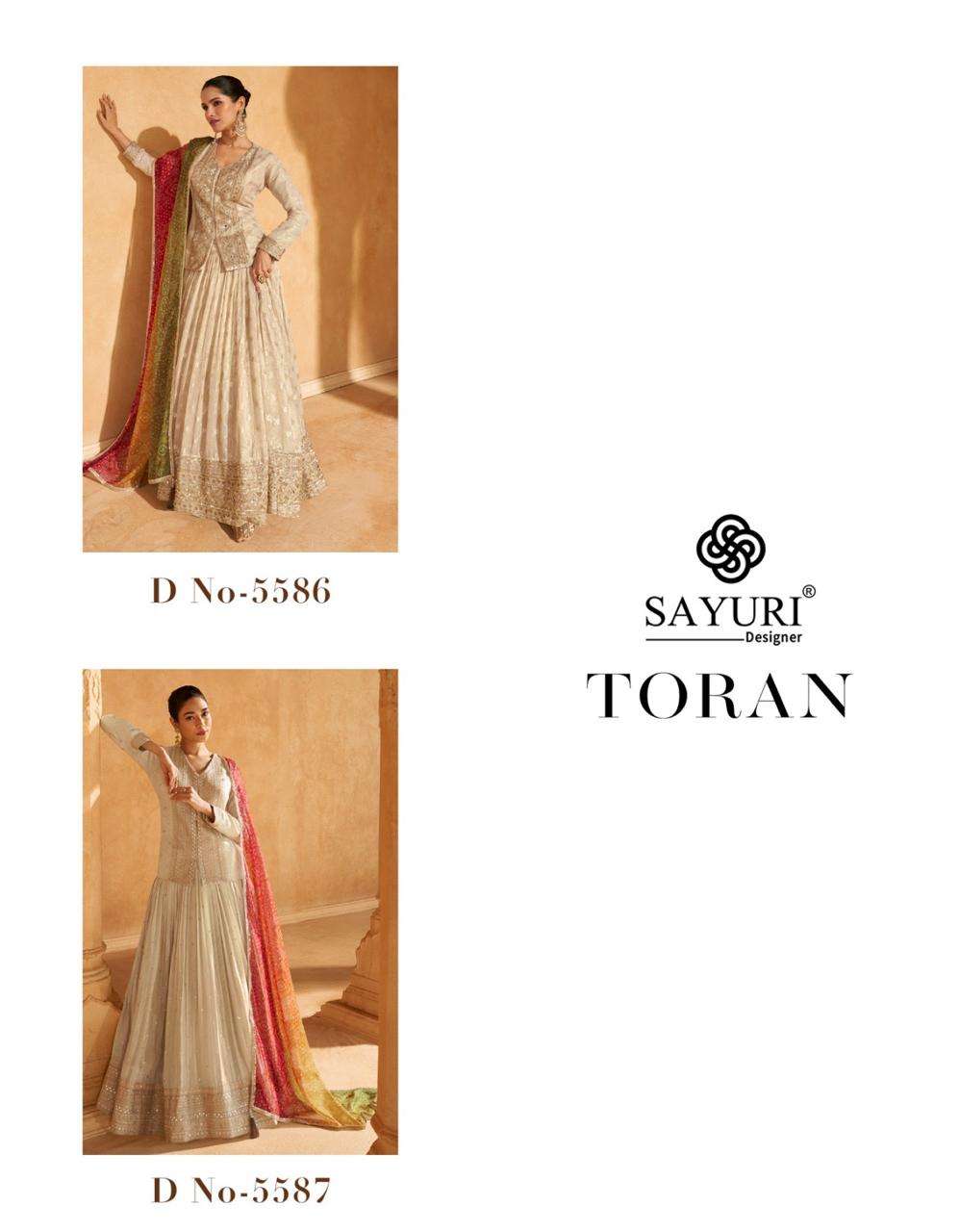 TORAN BY SAYURI DESIGNER PURE SIMMER VISCOSE WEDDING WEAR HEAVY EMBROIDERY LOOK TOP LEHENGA & DUPATTA 