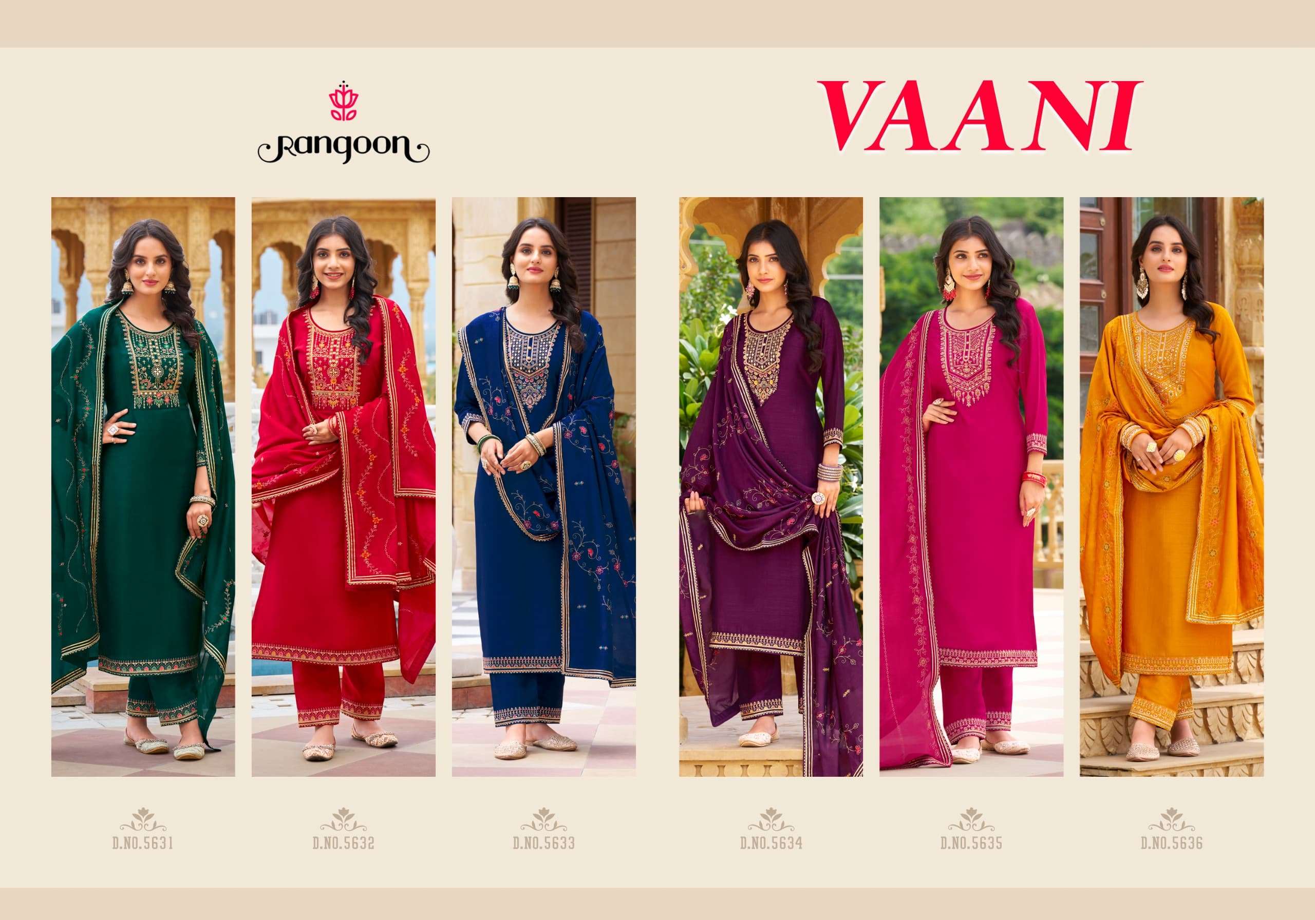 VAANI BY RANGOON SILK WITH FANCY EMBROIDERY & KHATLI HAND MIRROR WORK KURTI PANT WITH DUPATTA 