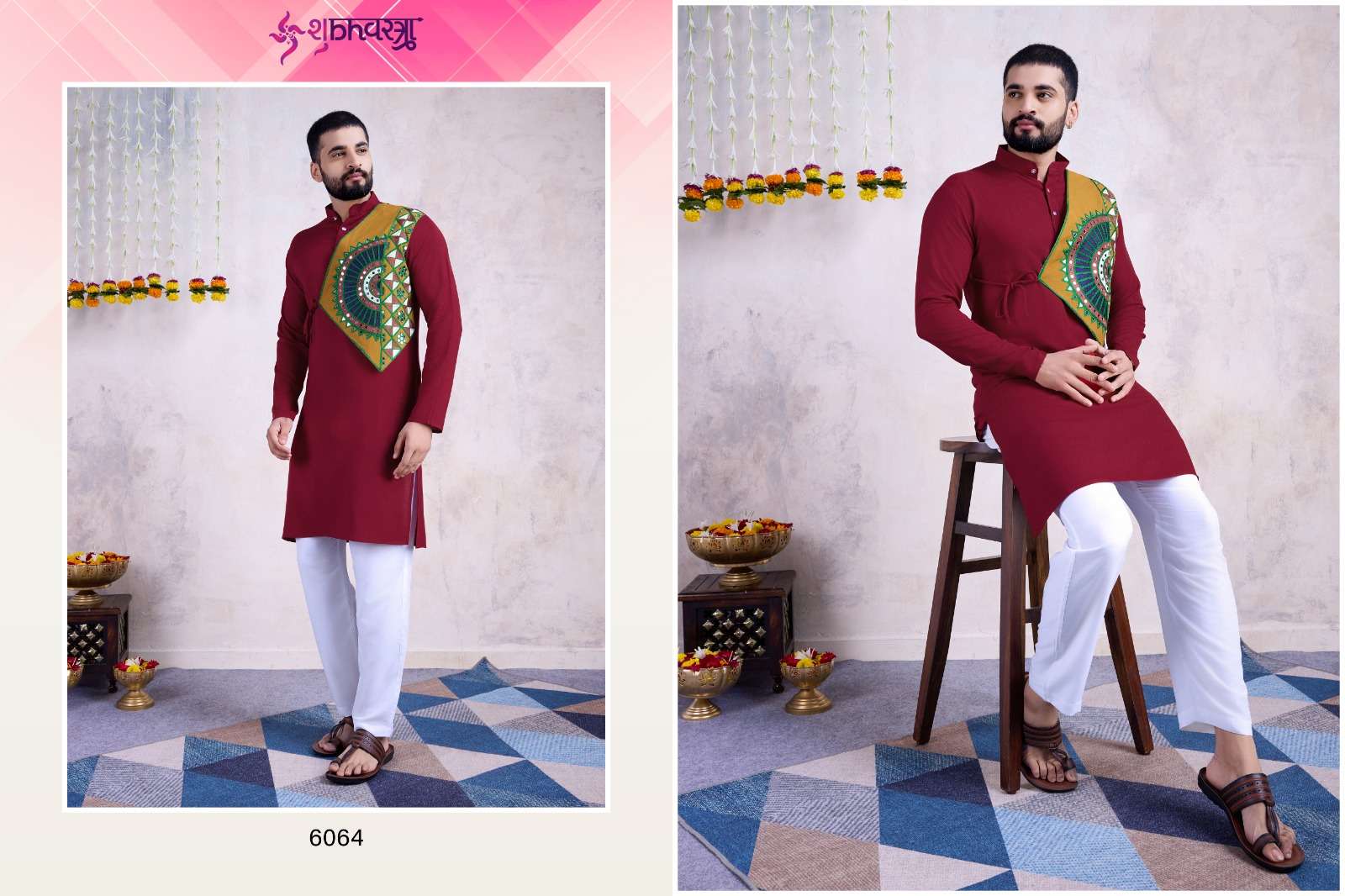 VASTRA VOL-6 BY SHUBHVASTRA FESTIVAL WEAR PRINTED KURTA PANT FOR MENS 