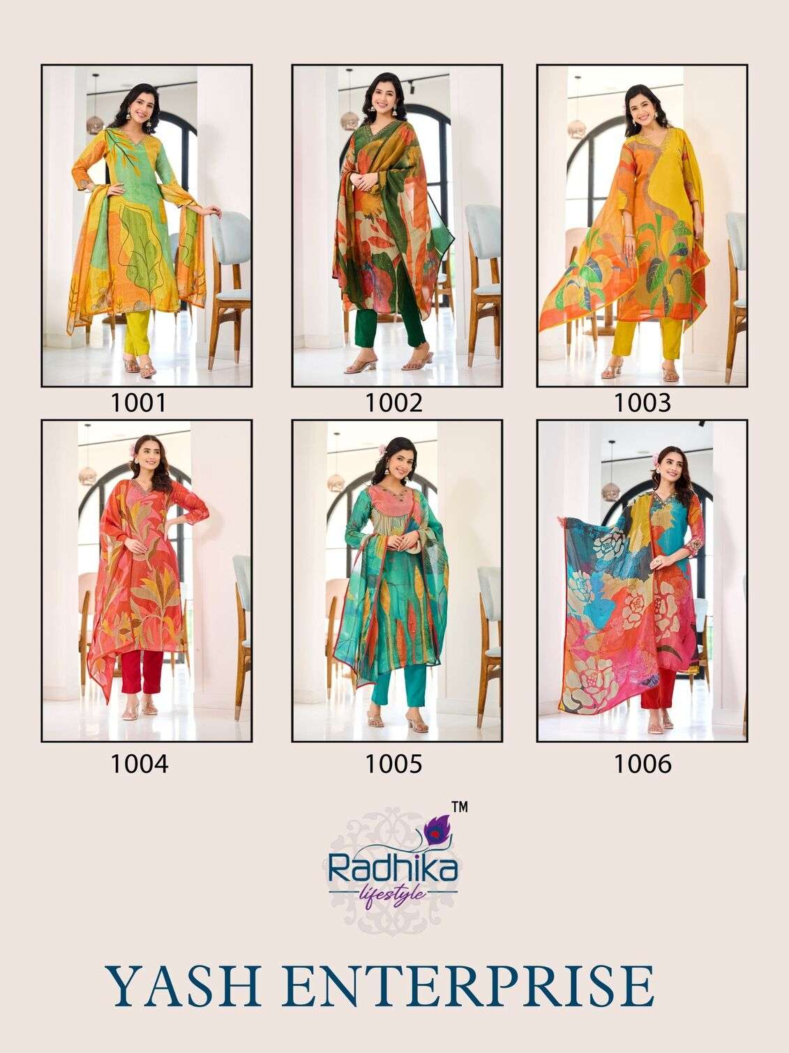 WOMANIYA VOL-1 BY RADHIKA LIFESTYLE PURE SHIMMER DIGITAL PRINT 3 PCS WITH CLASSY PRINTED HANDWORK 