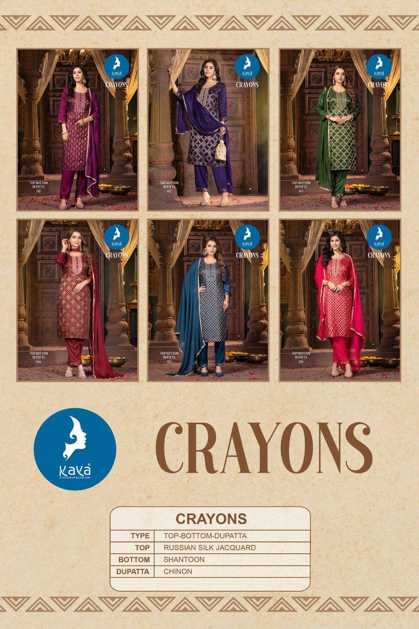 CRAYONS RUSSIAN SILK BY KAYA KURTI 