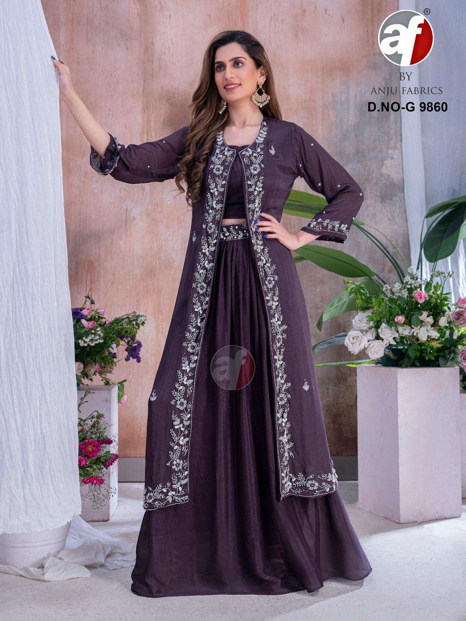 DESIGN NO- G9860 PURE CHINON CHIFFON BY ANJU FABRICS 