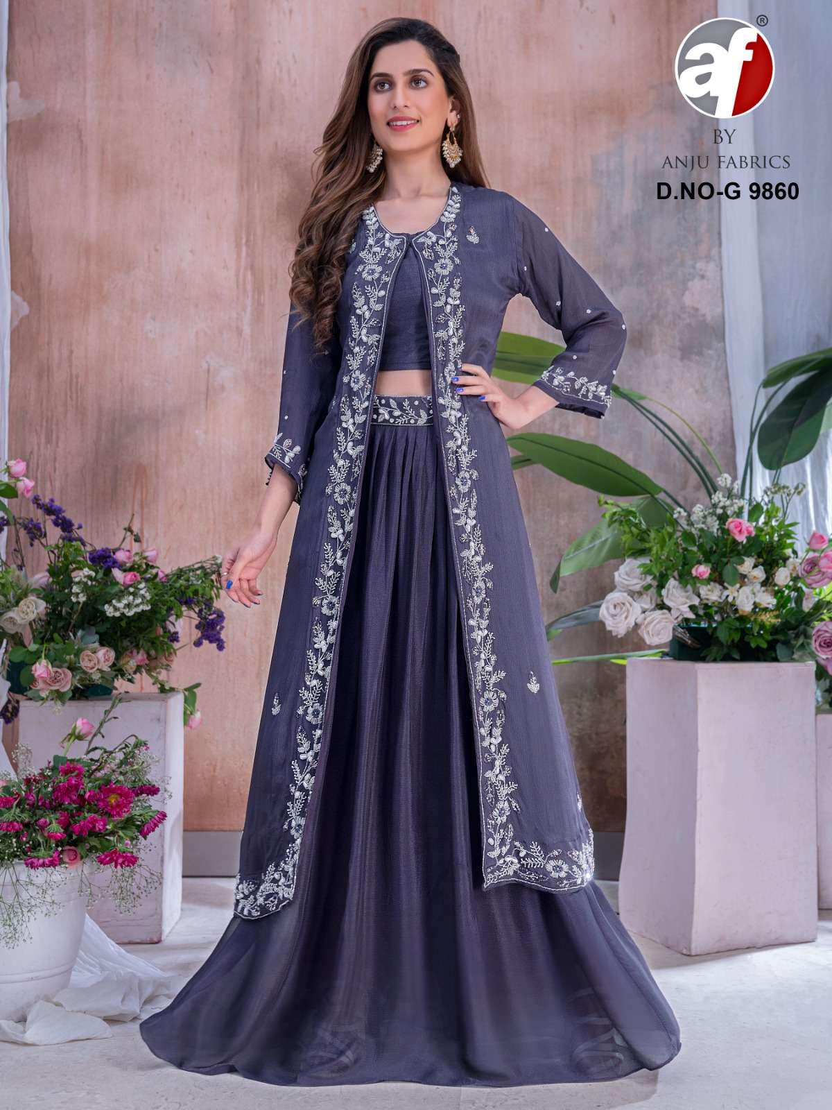 DESIGN NO- G9860 PURE CHINON CHIFFON BY ANJU FABRICS 