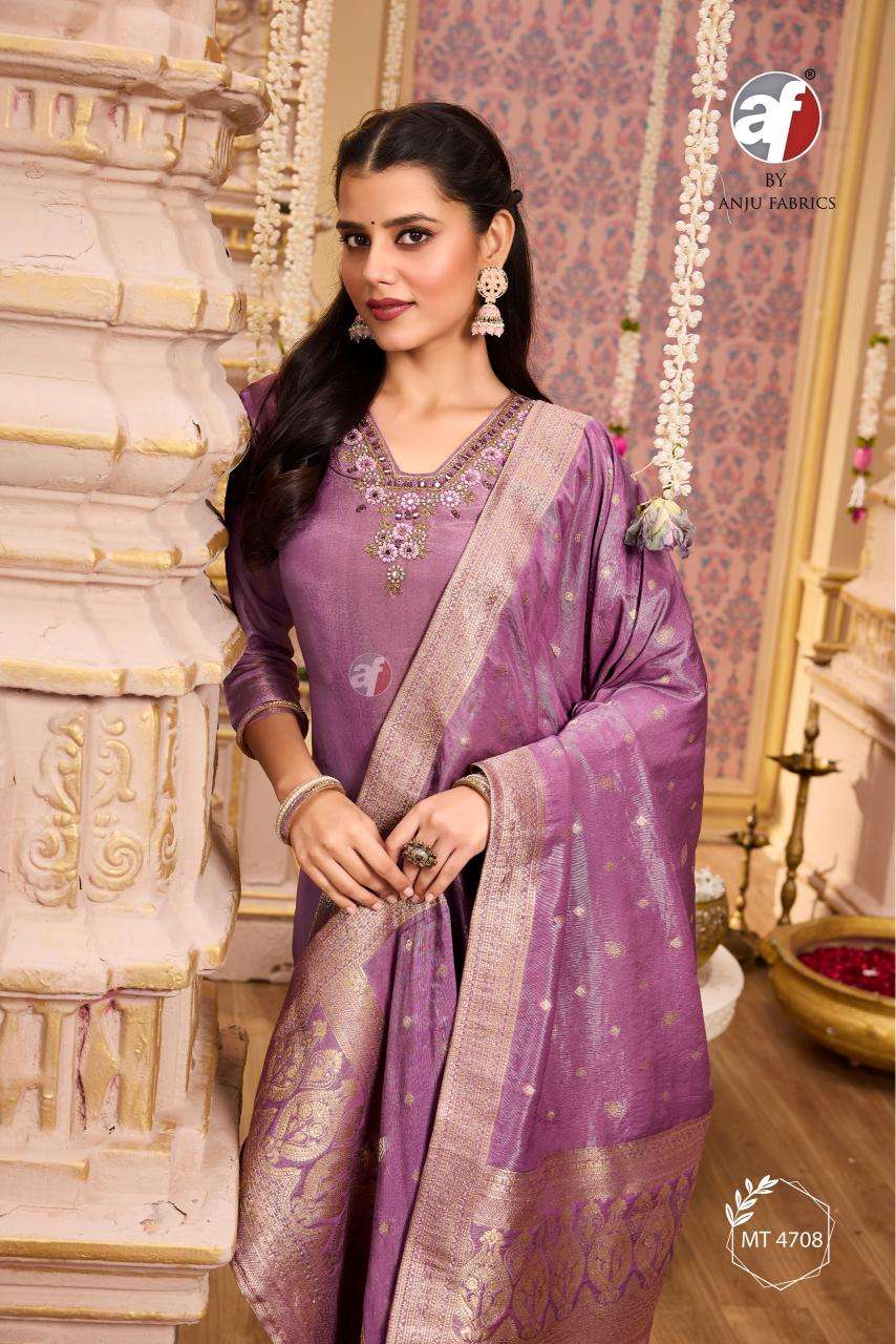 DESIGN NO- MT 4707-08 TISSUE SHIMMER BY ANJU FABRICS 