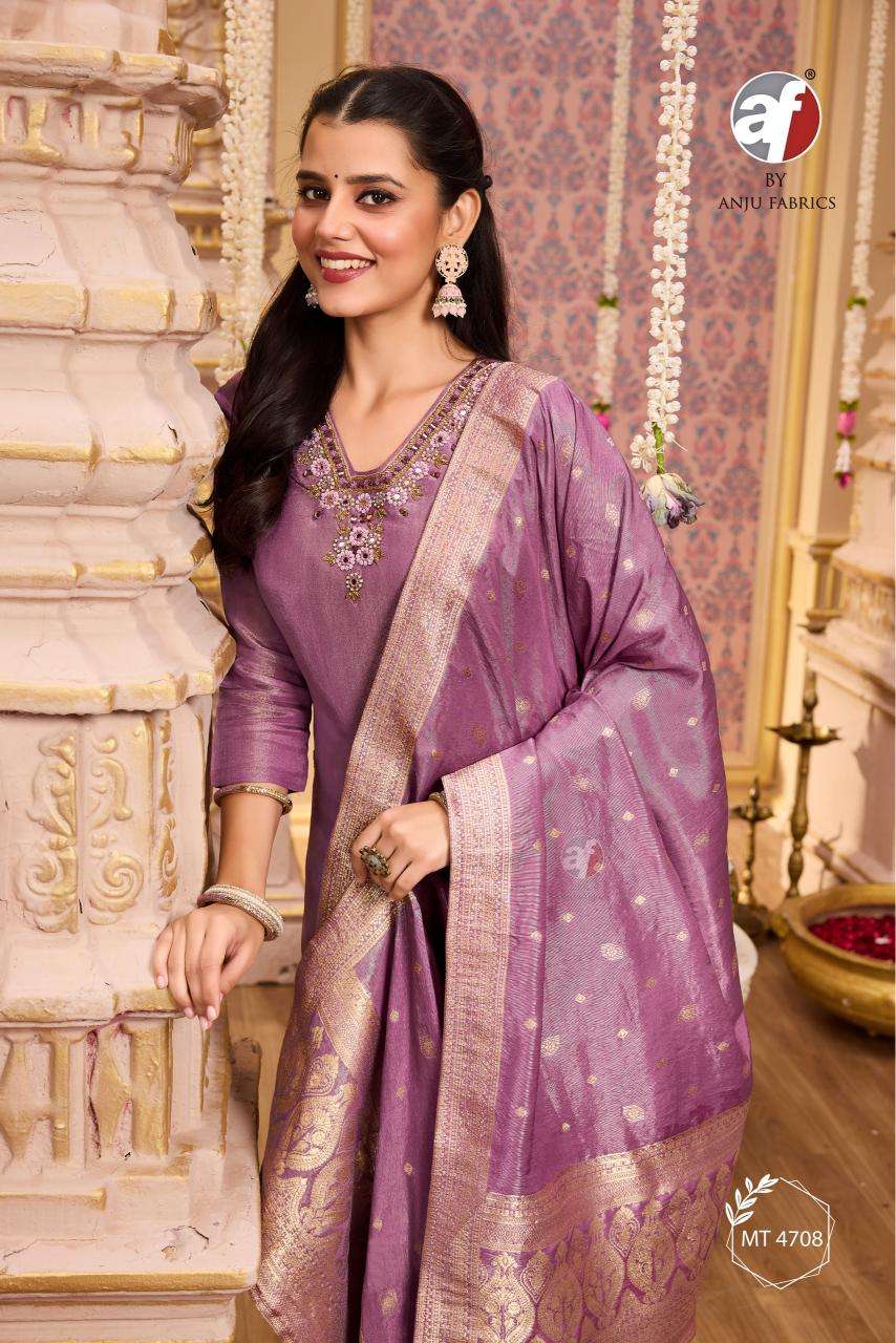 DESIGN NO- MT 4707-08 TISSUE SHIMMER BY ANJU FABRICS 