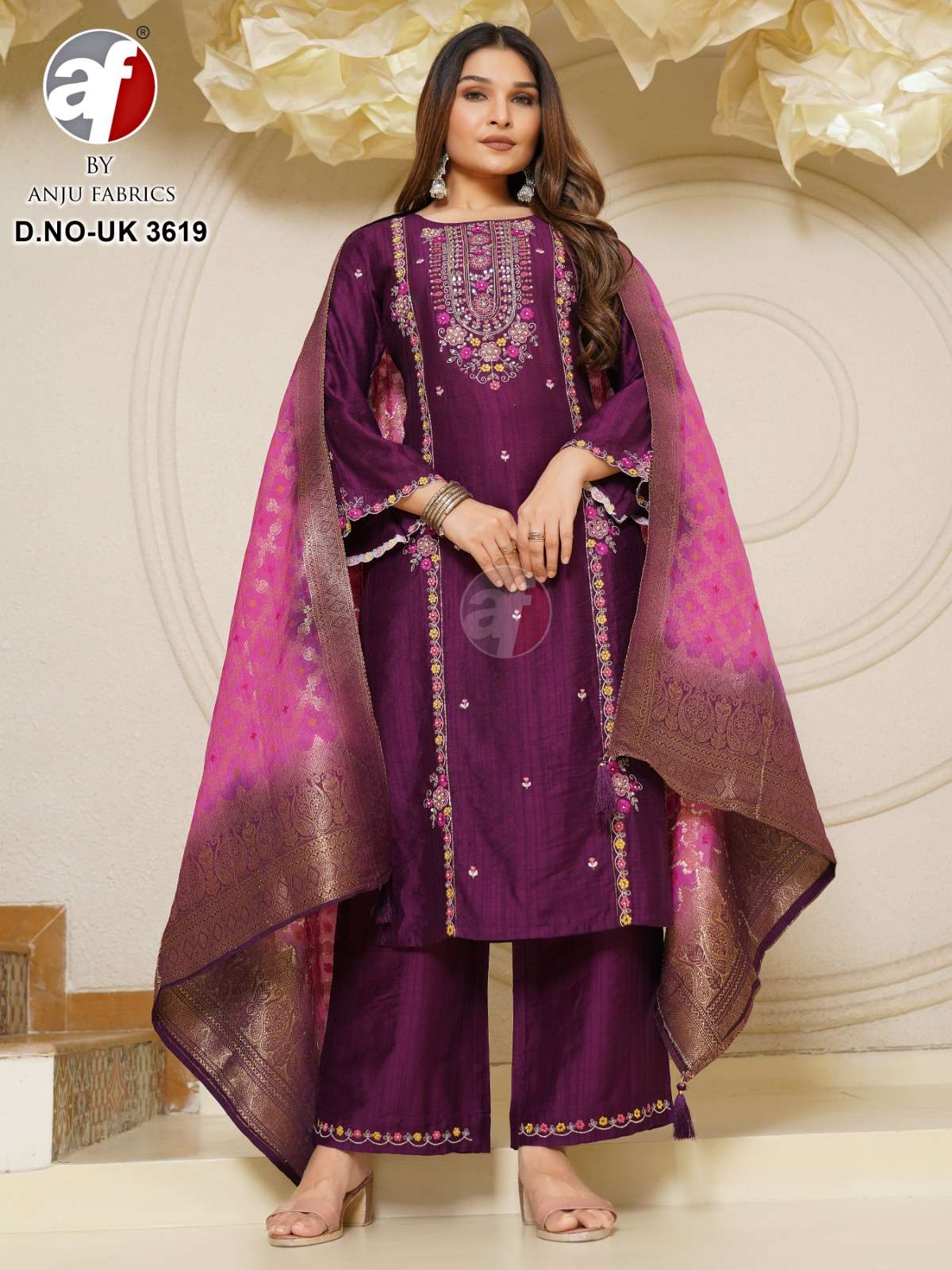DESIGN NO-UK 3619-20 VISCOSE SILK BY ANJU FABRICS 