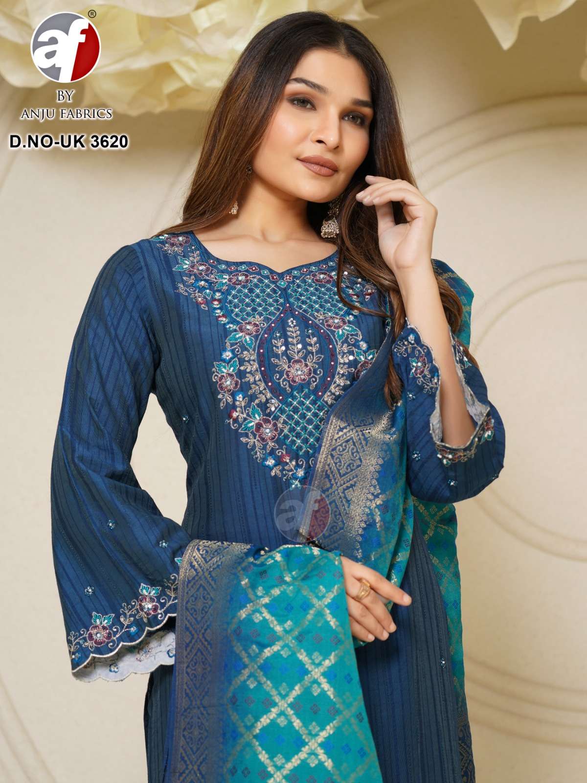 DESIGN NO-UK 3619-20 VISCOSE SILK BY ANJU FABRICS 