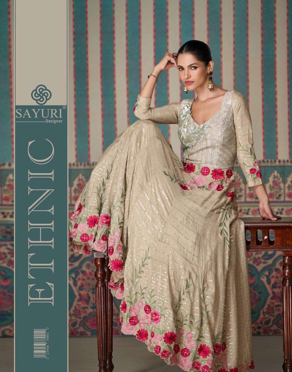 ETHNIC REAL CHINON SILK BY SAYURI DESIGNER 