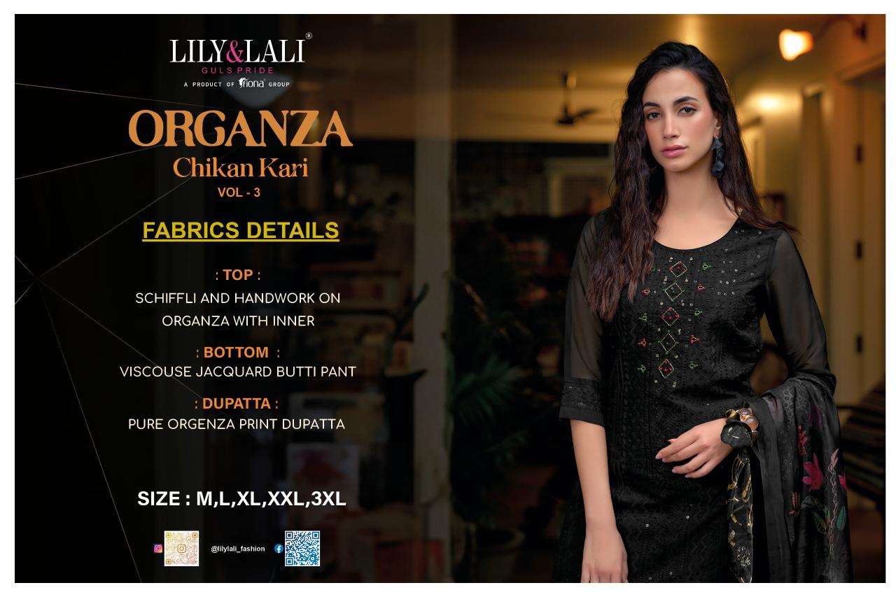 ORGANZA CHIKANKARI VOL-3 SCHIFFLI HANDWORK BY LILY & LALI