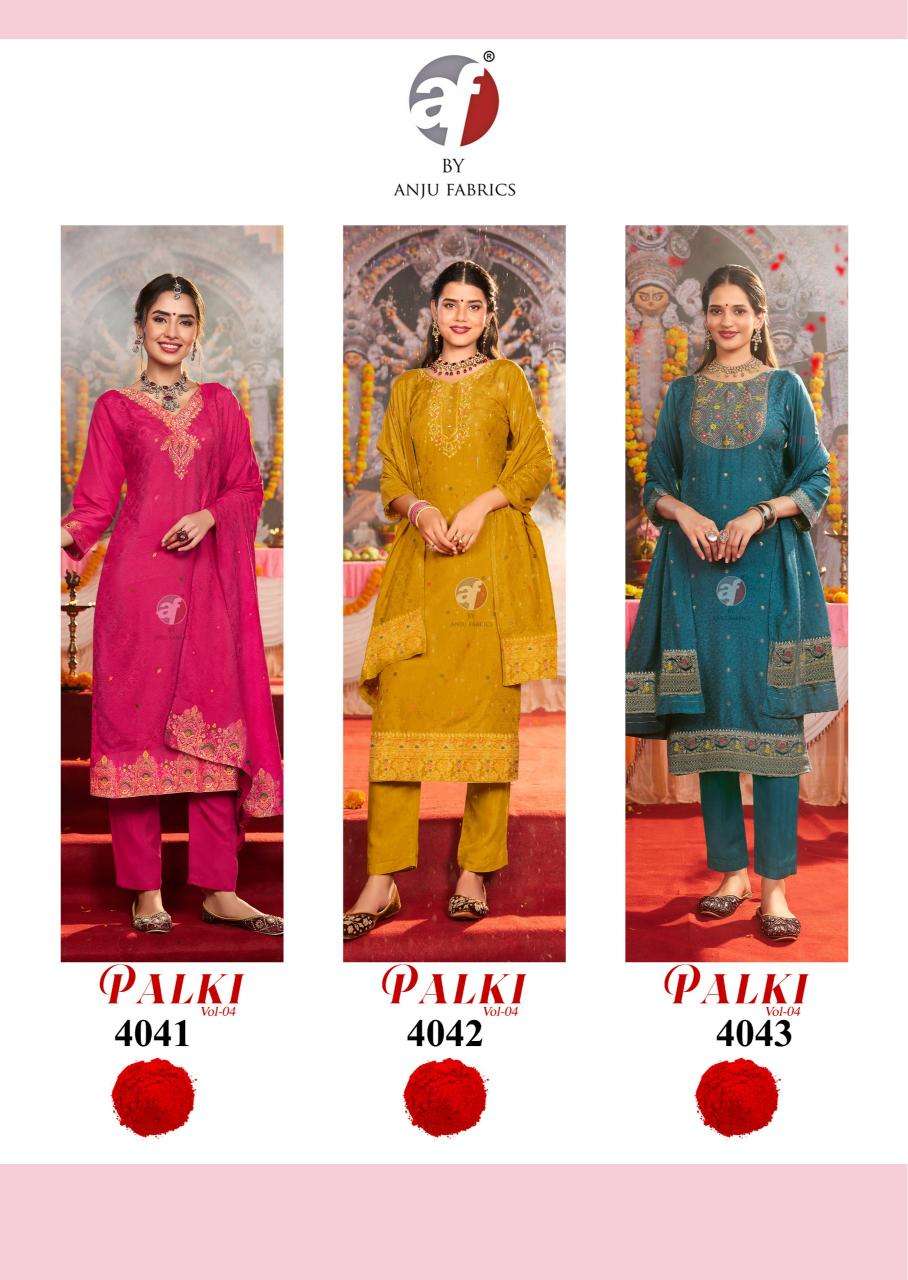 PALKI VOL-4 MUSLIN JACQUARD BY ANJU FABRICS 