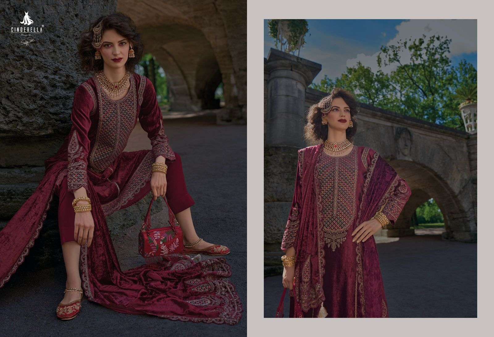 VELVET MEENAKARI PURE VISCOSE BY CINEDRELLA 