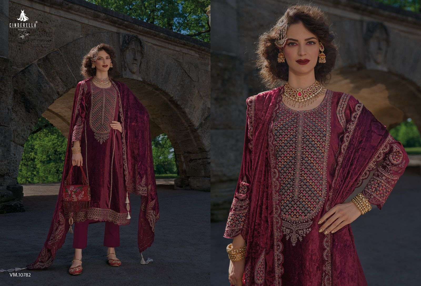 VELVET MEENAKARI PURE VISCOSE BY CINEDRELLA 