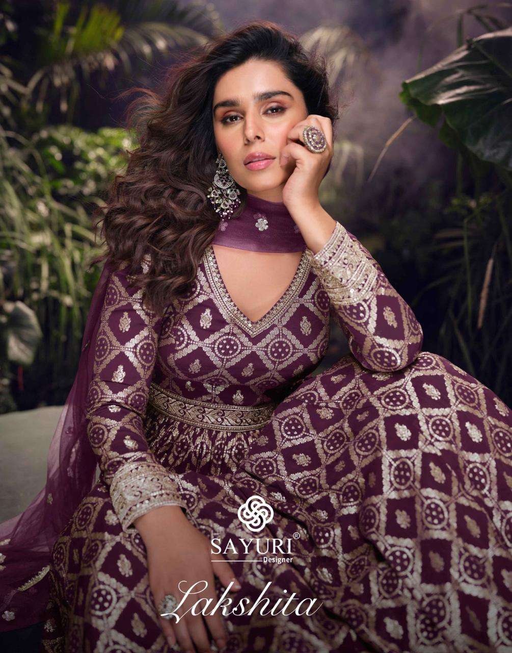  LAKSHITA BY SAYURI DESIGNER PURE VISCOS JACQUARD SILK WITH EMBROIDERED