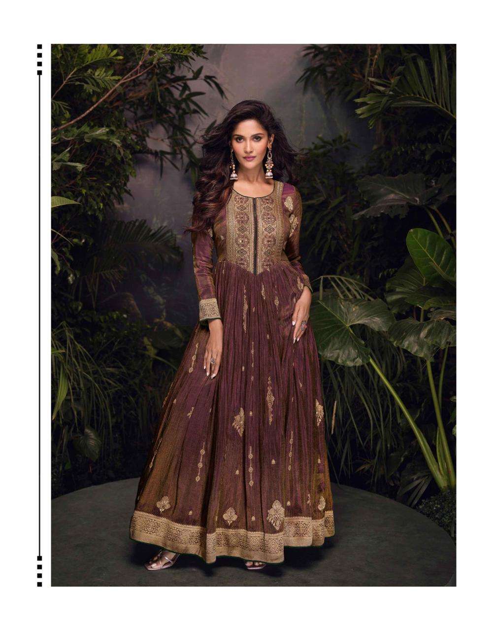  LAKSHITA BY SAYURI DESIGNER PURE VISCOS JACQUARD SILK WITH EMBROIDERED