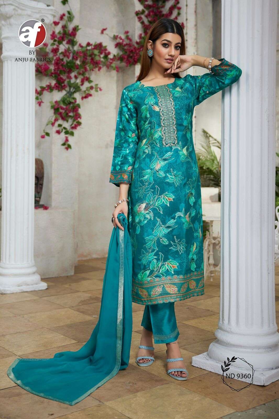 ANJU FABRICS D-9360 RUSSIAN SILK WITH POSITION PRINT