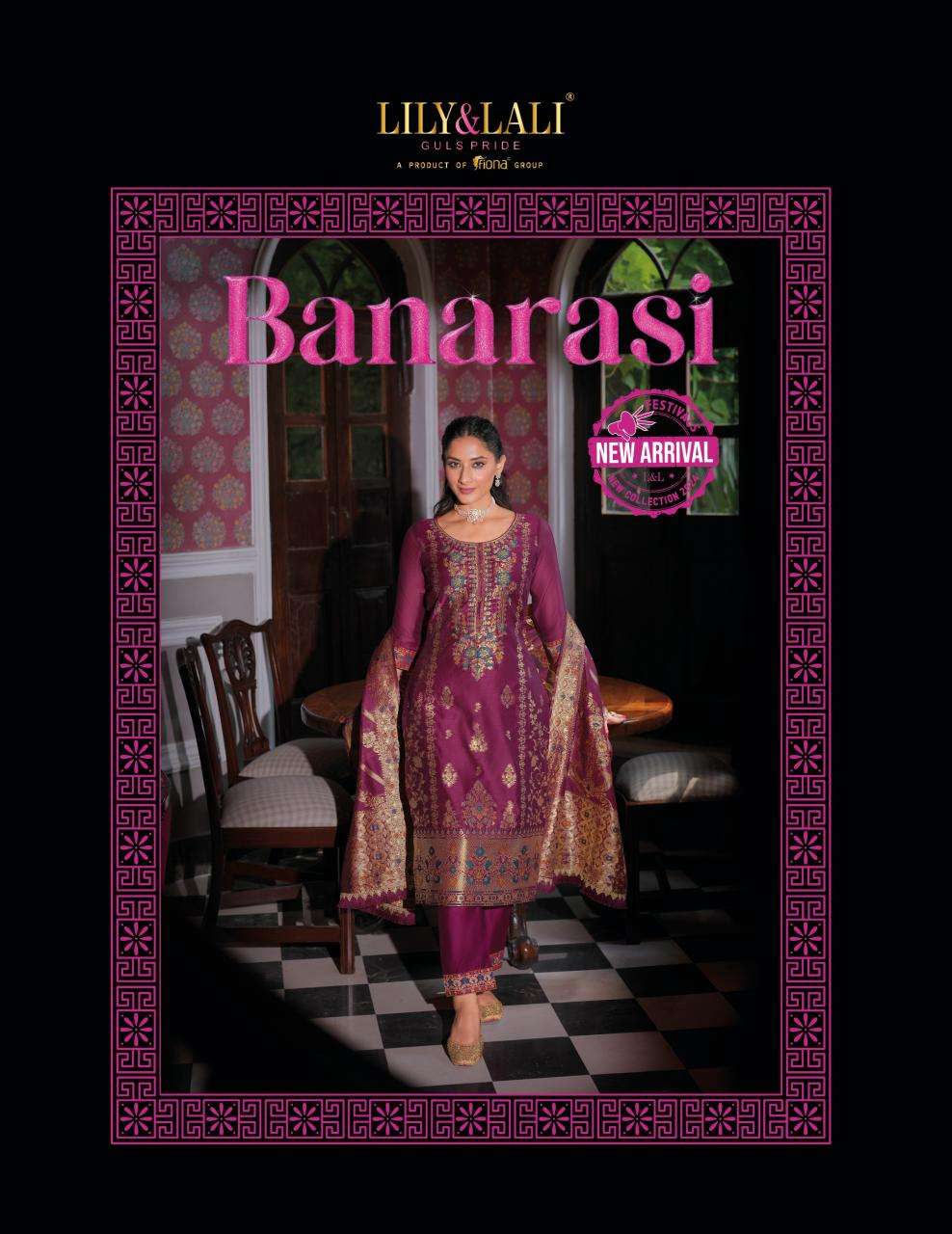 BANARASI JACQUARD SILK BY LILY & LALI 