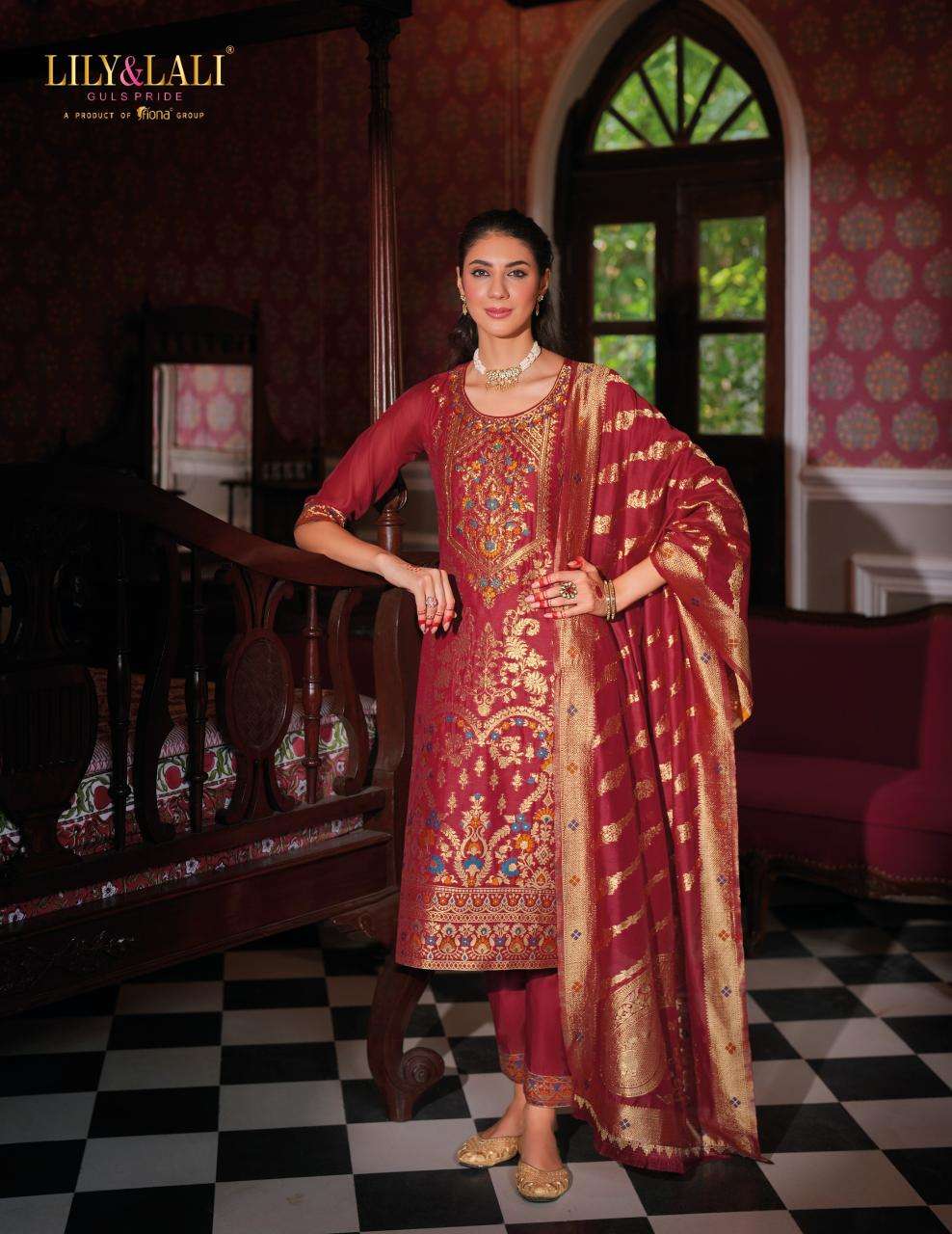 BANARASI JACQUARD SILK BY LILY & LALI 