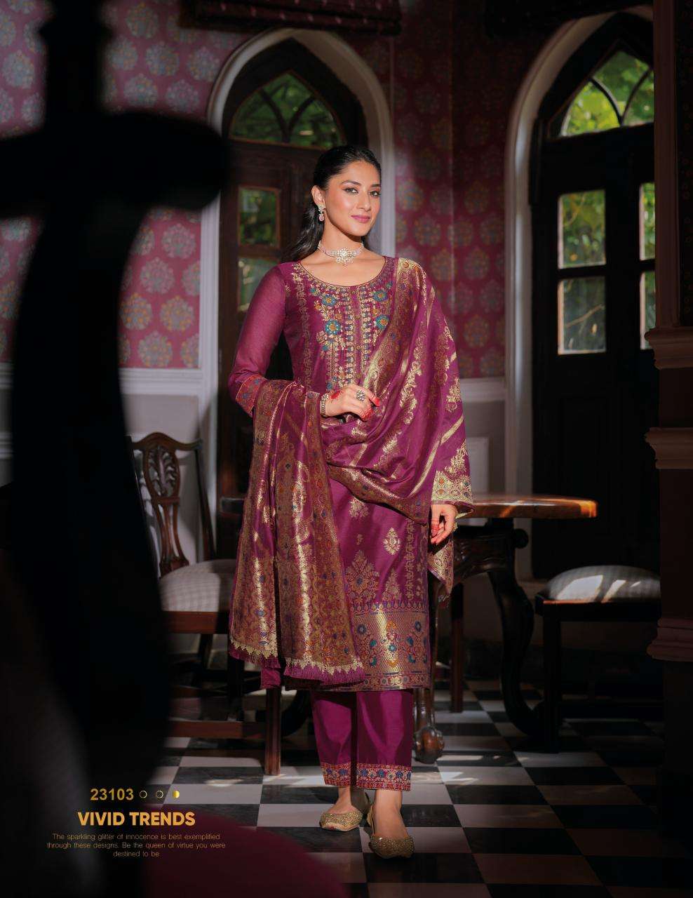 BANARASI JACQUARD SILK BY LILY & LALI 