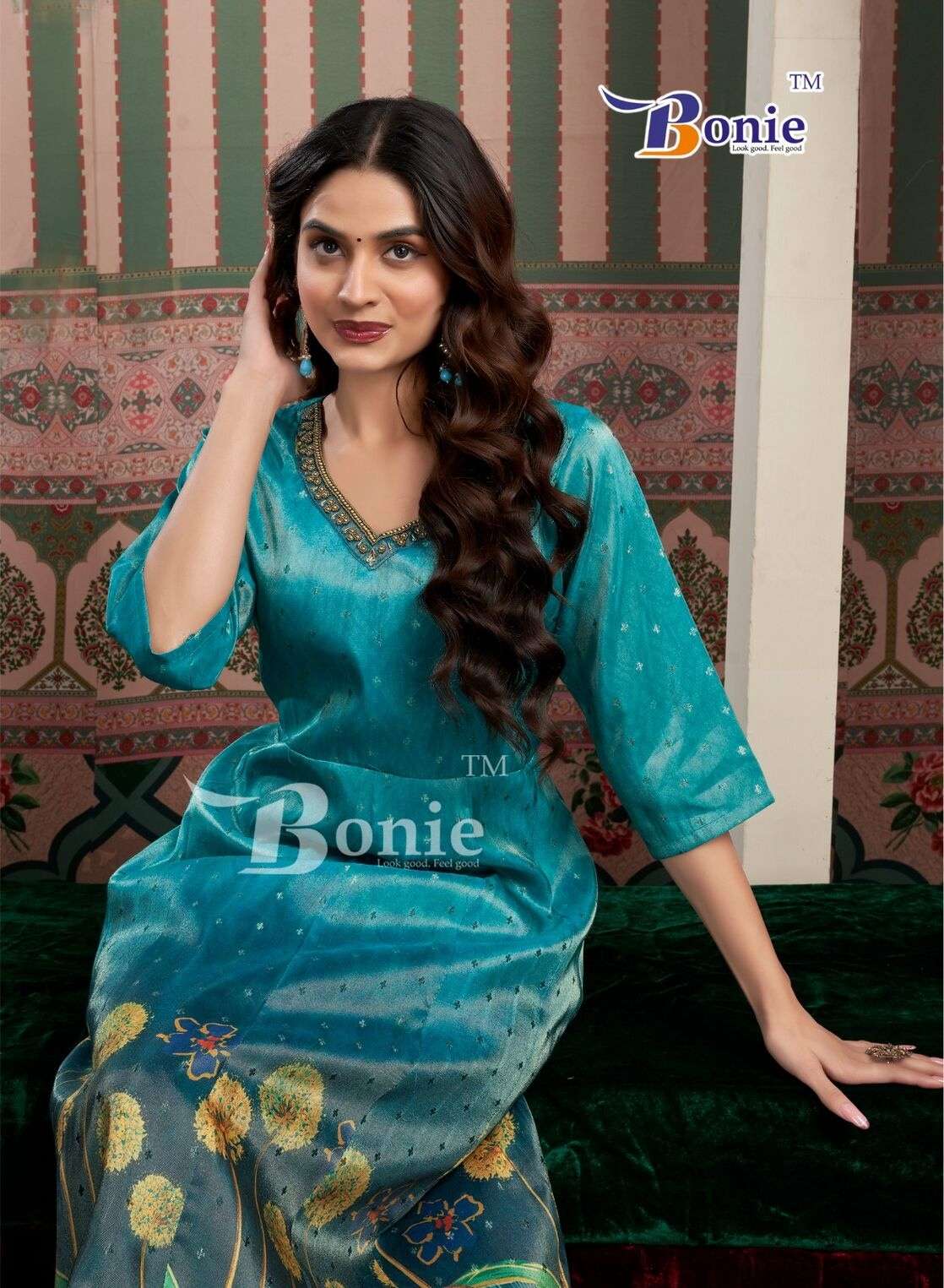 BARINDA VOL-2 BY BONIE KURTIES WITH DIGITAL JACQUARD PRINT IN NEW 6 COLORS