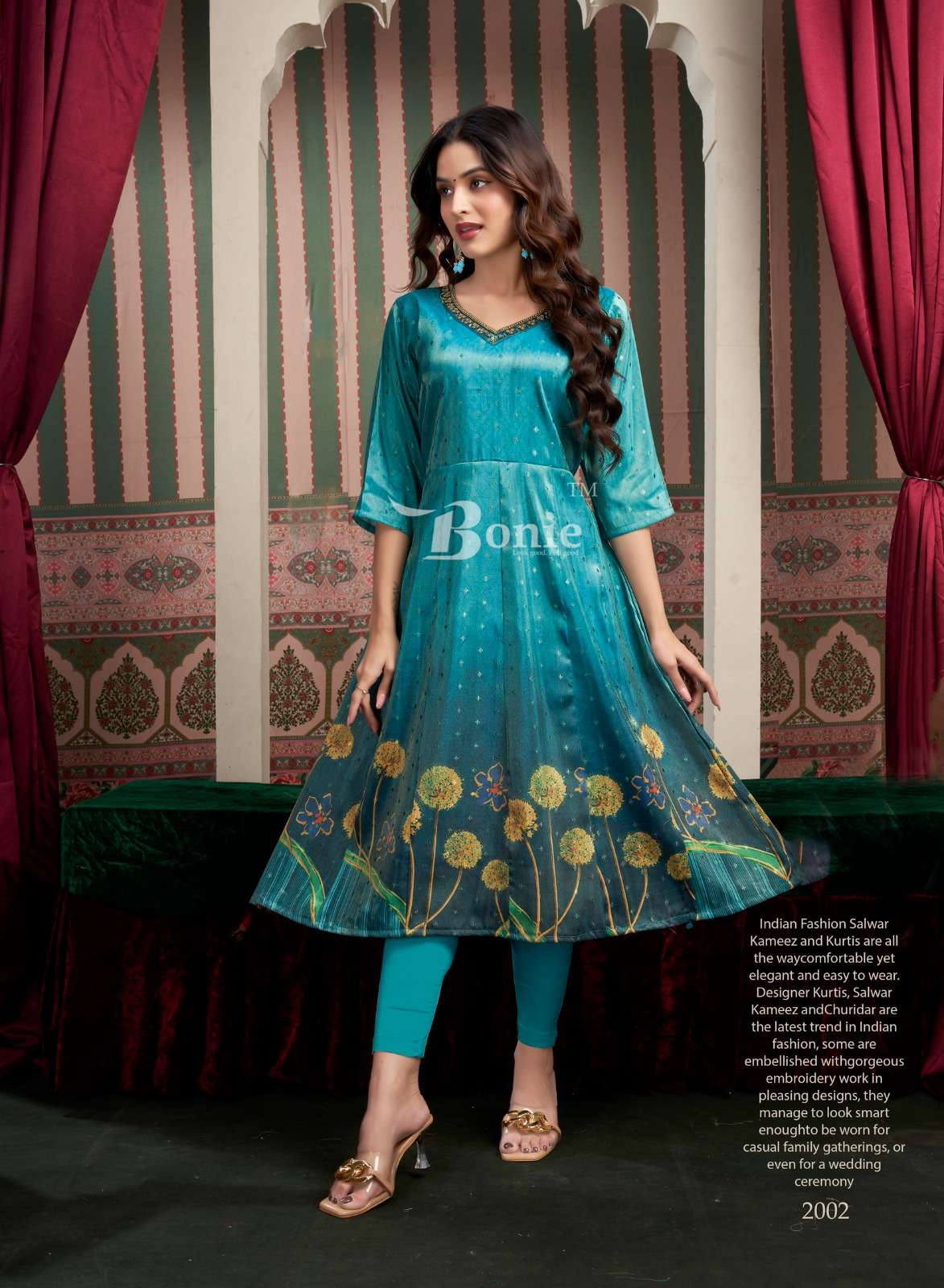 BARINDA VOL-2 BY BONIE KURTIES WITH DIGITAL JACQUARD PRINT IN NEW 6 COLORS