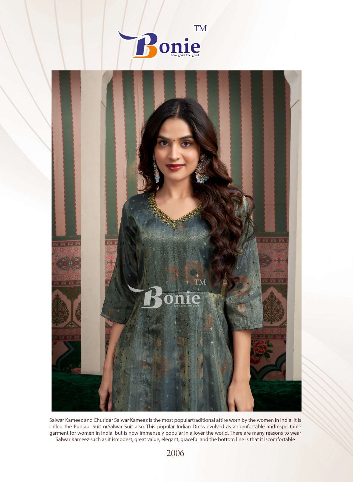 BARINDA VOL-2 BY BONIE KURTIES WITH DIGITAL JACQUARD PRINT IN NEW 6 COLORS
