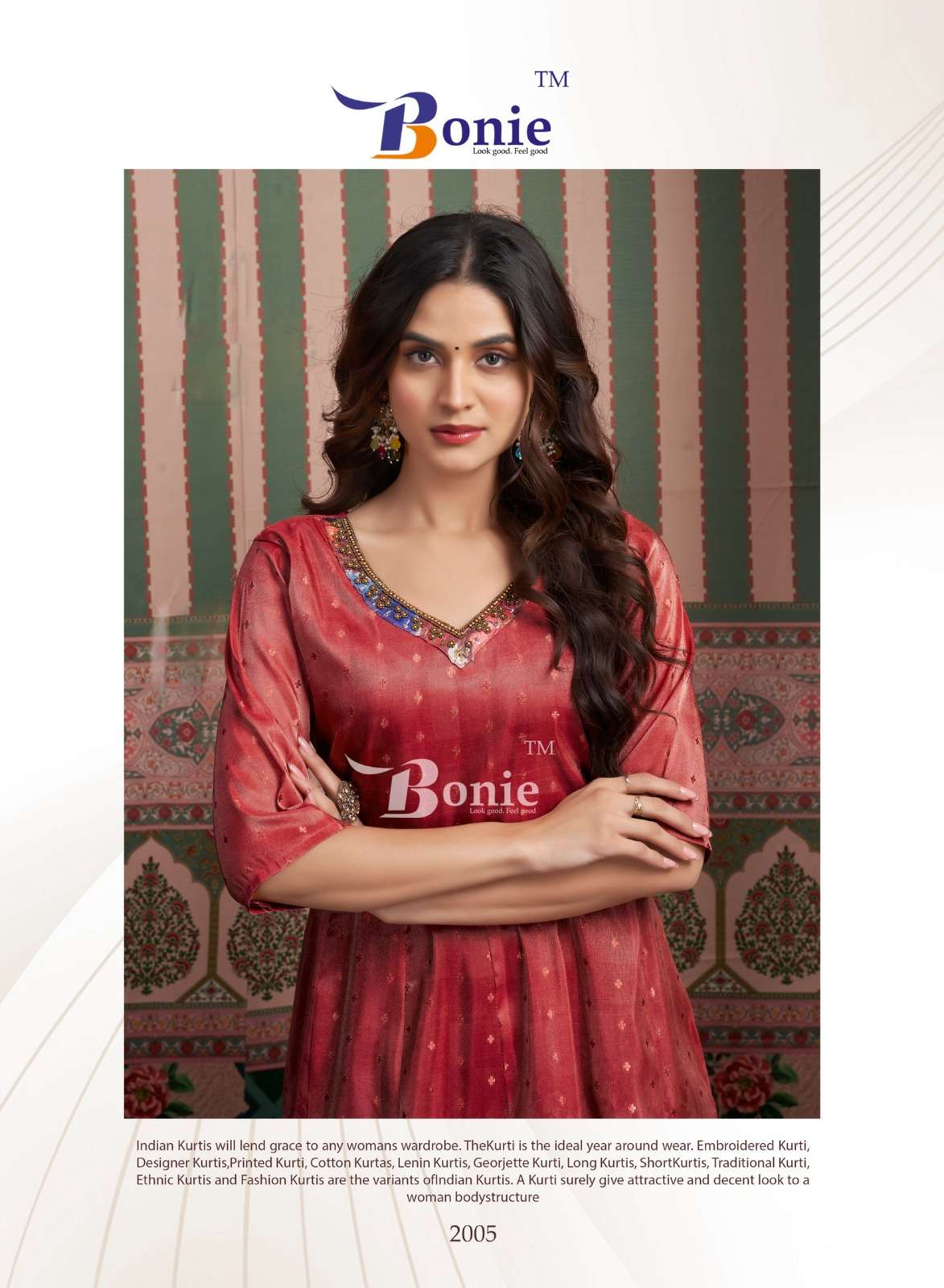 BARINDA VOL-2 BY BONIE KURTIES WITH DIGITAL JACQUARD PRINT IN NEW 6 COLORS