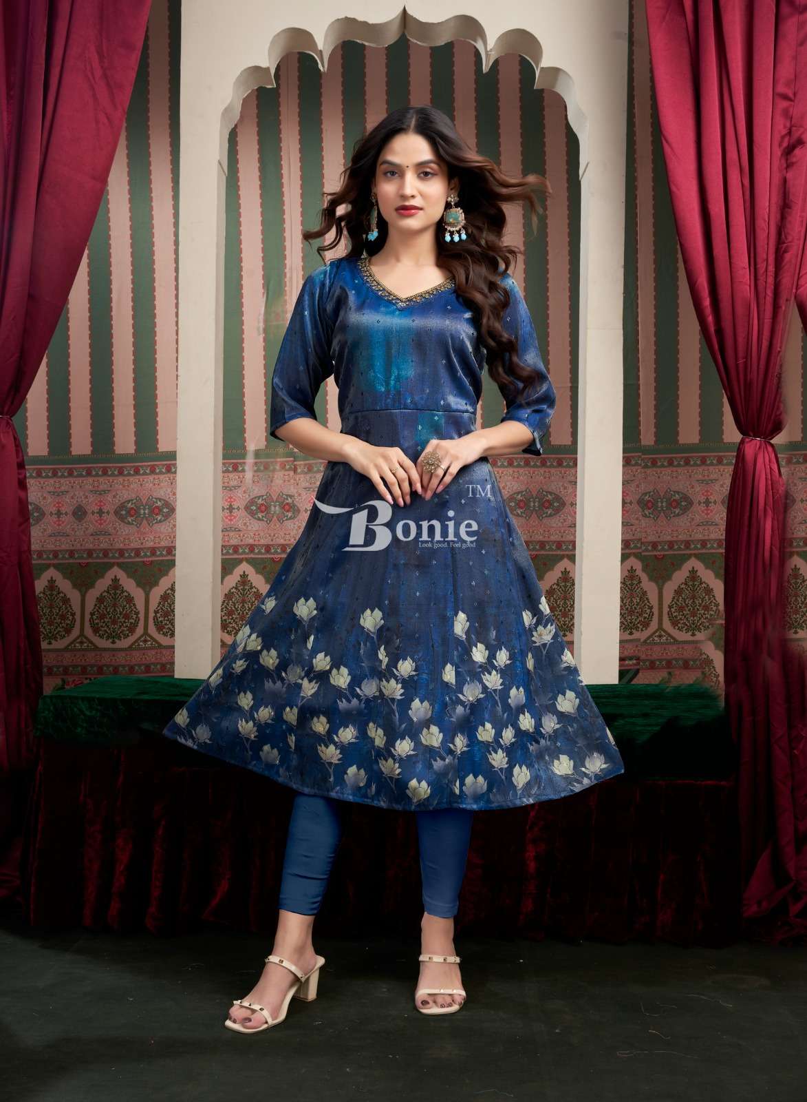 BARINDA VOL-2 BY BONIE KURTIES WITH DIGITAL JACQUARD PRINT IN NEW 6 COLORS