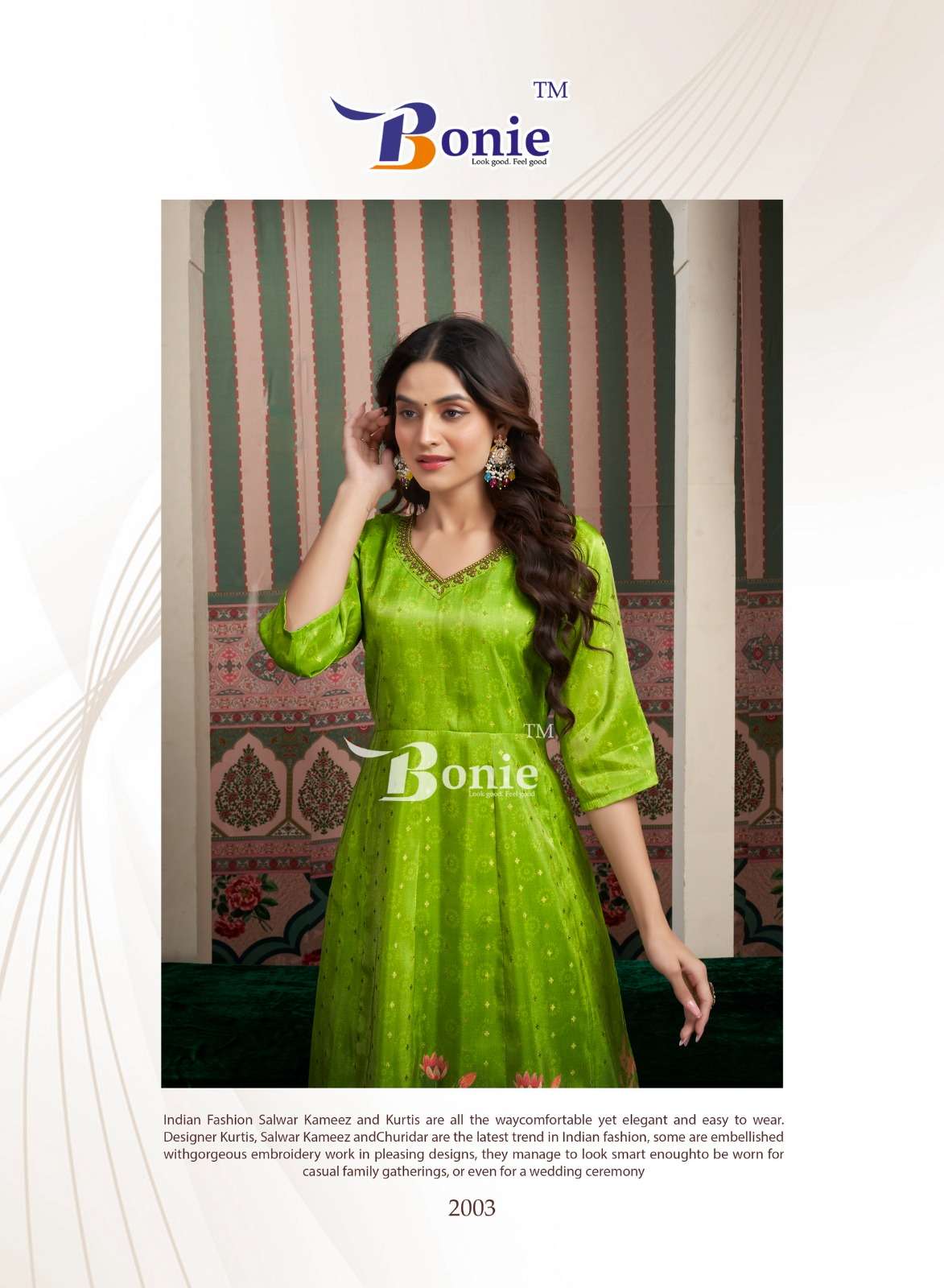 BARINDA VOL-2 BY BONIE KURTIES WITH DIGITAL JACQUARD PRINT IN NEW 6 COLORS