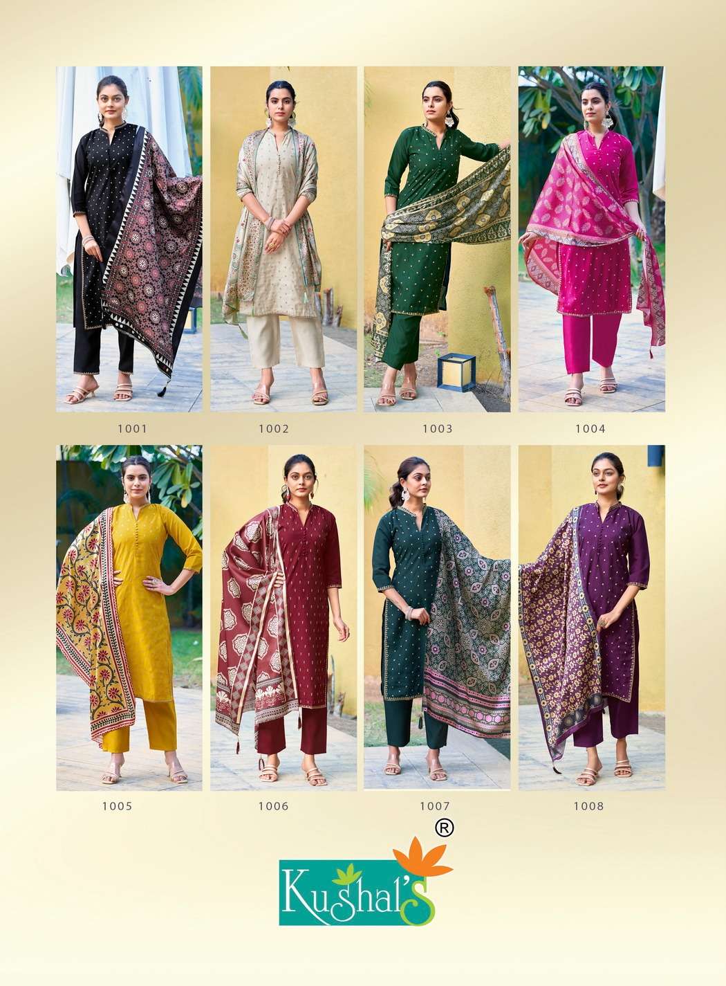 CHANDNI VOL-1 BY KUSHAL IN  ROMAN SILK AND GAJJI SILK HEAVY DUPATTA