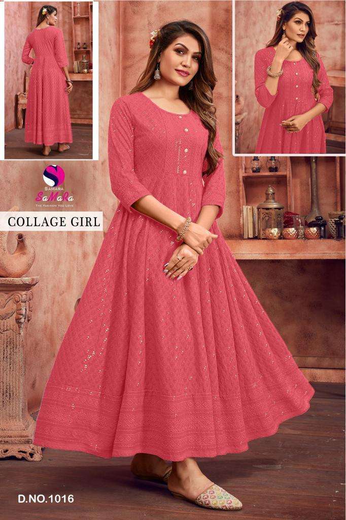 COLLEGE GIRL BY SAMARA IN TOP RAYON WITH SHIFFLI WORK 