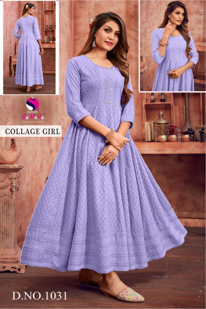 COLLEGE GIRL BY SAMARA IN TOP RAYON WITH SHIFFLI WORK 