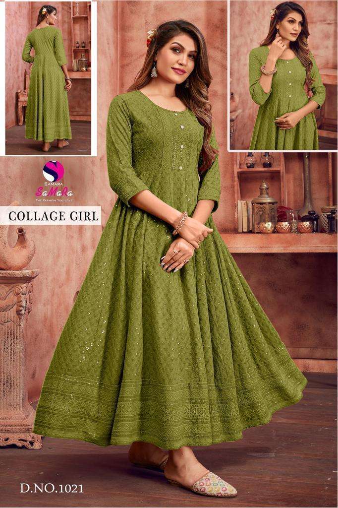 COLLEGE GIRL BY SAMARA IN TOP RAYON WITH SHIFFLI WORK 