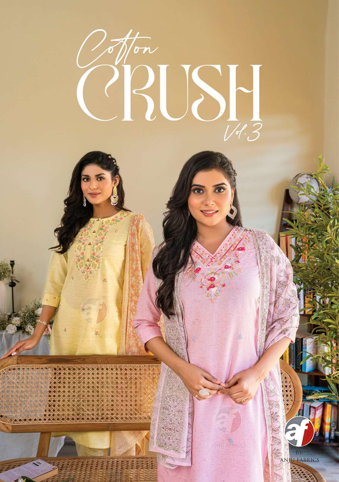  COTTON CRUSH VOL 3 DESIGNER KURTI PANT WITH DUPATTA WITH COTTON WITH SCREEN PRINT