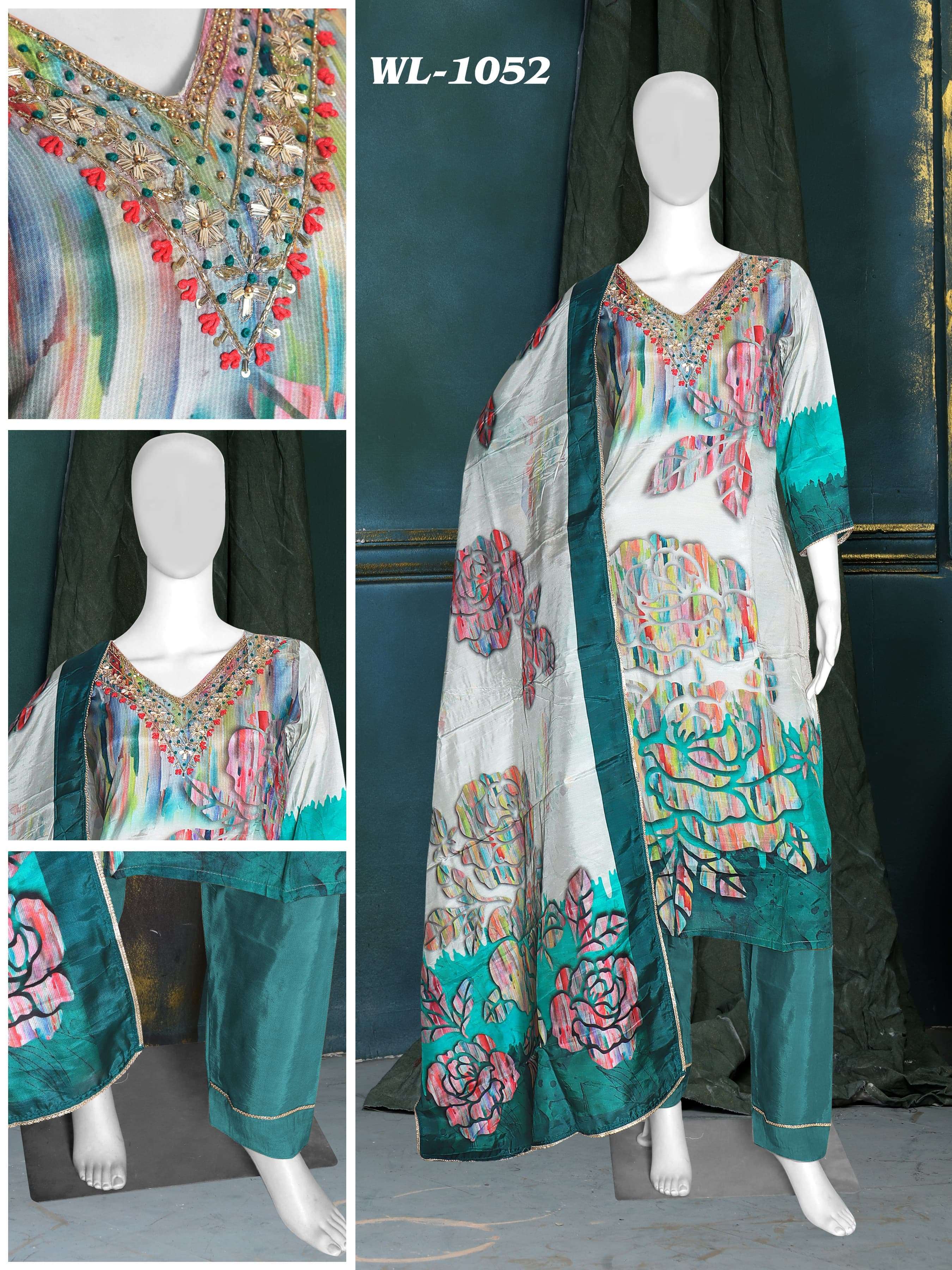 DESIGN NO- 1051-54 BY LUCACCHI DESIGNER IN PURE MASLINE DIGITAL PRINT WITH COTTON INNER