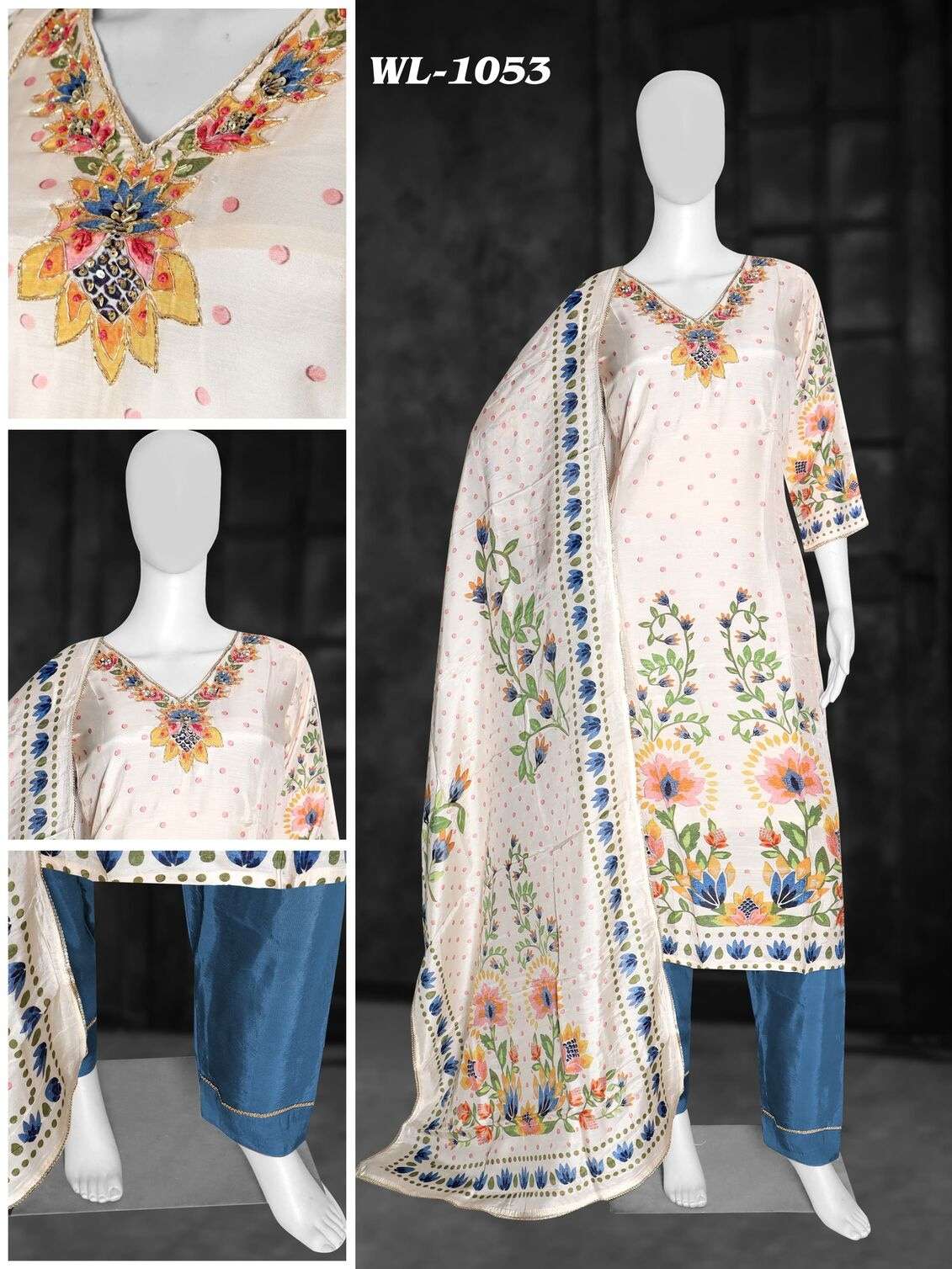 DESIGN NO- 1051-54 BY LUCACCHI DESIGNER IN PURE MASLINE DIGITAL PRINT WITH COTTON INNER