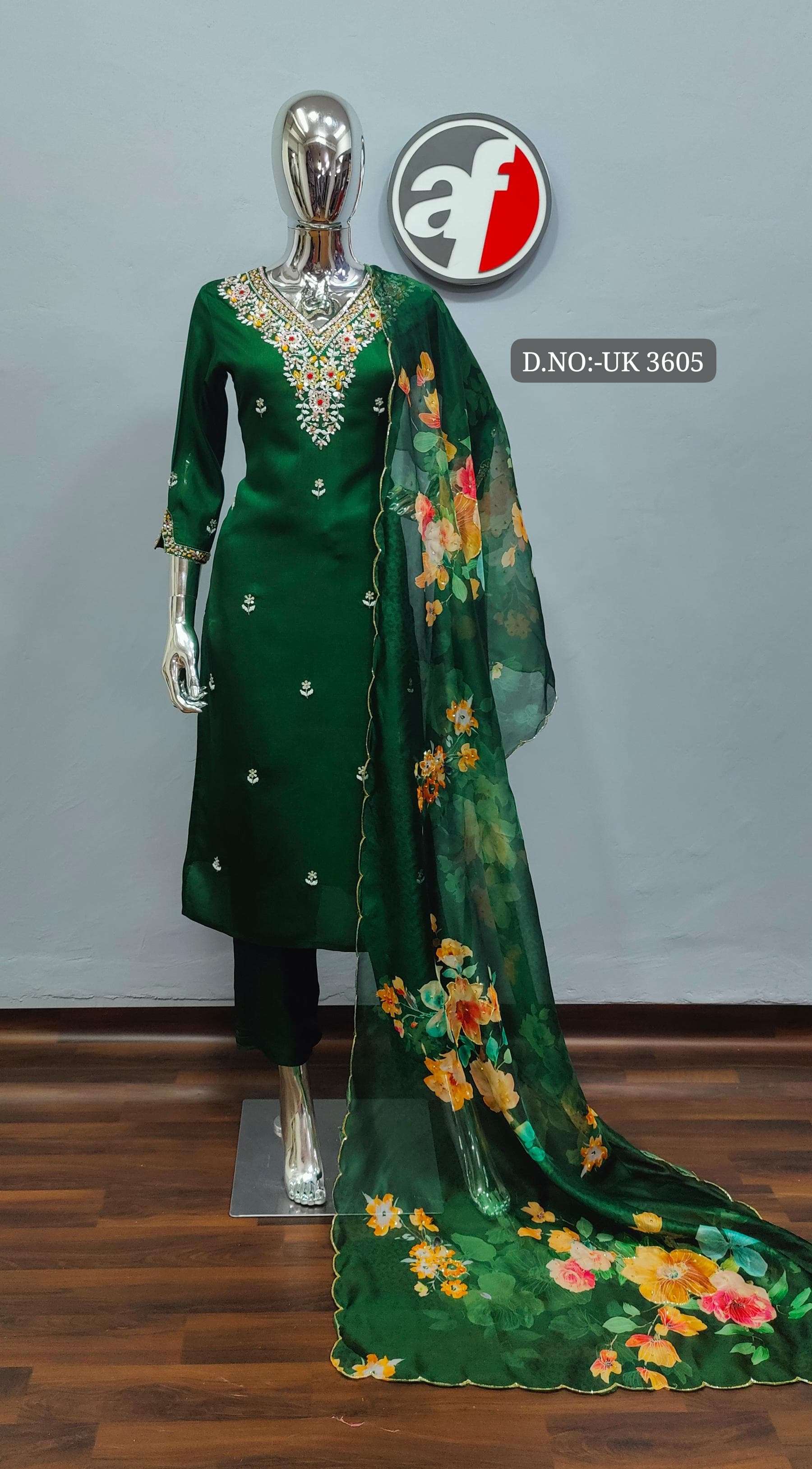 DESIGN NO-3607 3605 PURE DOLA SILK BY ANJU FABRICS 