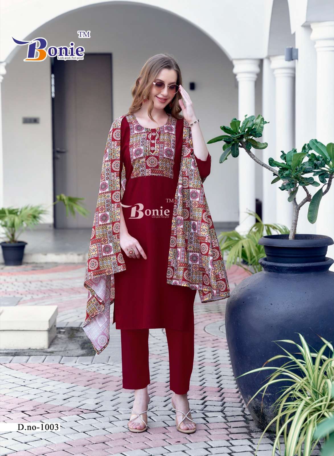 DIVYA VOL-1 BY BONIE NEW CONCEPT KURTI PANT DUPATTA IN RAYON 22KG CERTIFIED FABRICS 