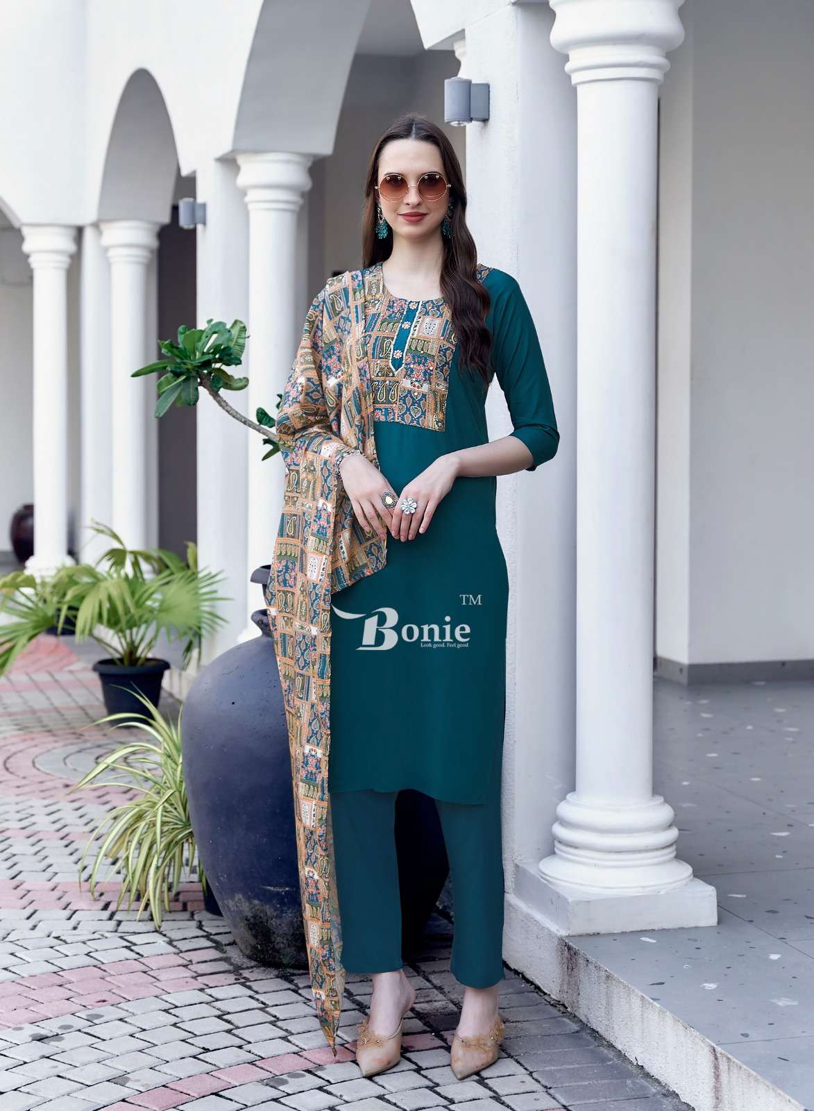 DIVYA VOL-1 BY BONIE NEW CONCEPT KURTI PANT DUPATTA IN RAYON 22KG CERTIFIED FABRICS 