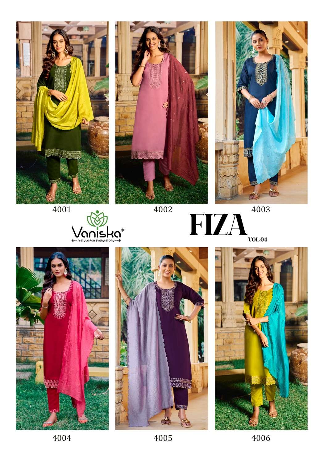 FIZA VOL.4 BY VANISKA FASHION IN ROMAN SILK KURTI WITH EMBROIDERY WORK