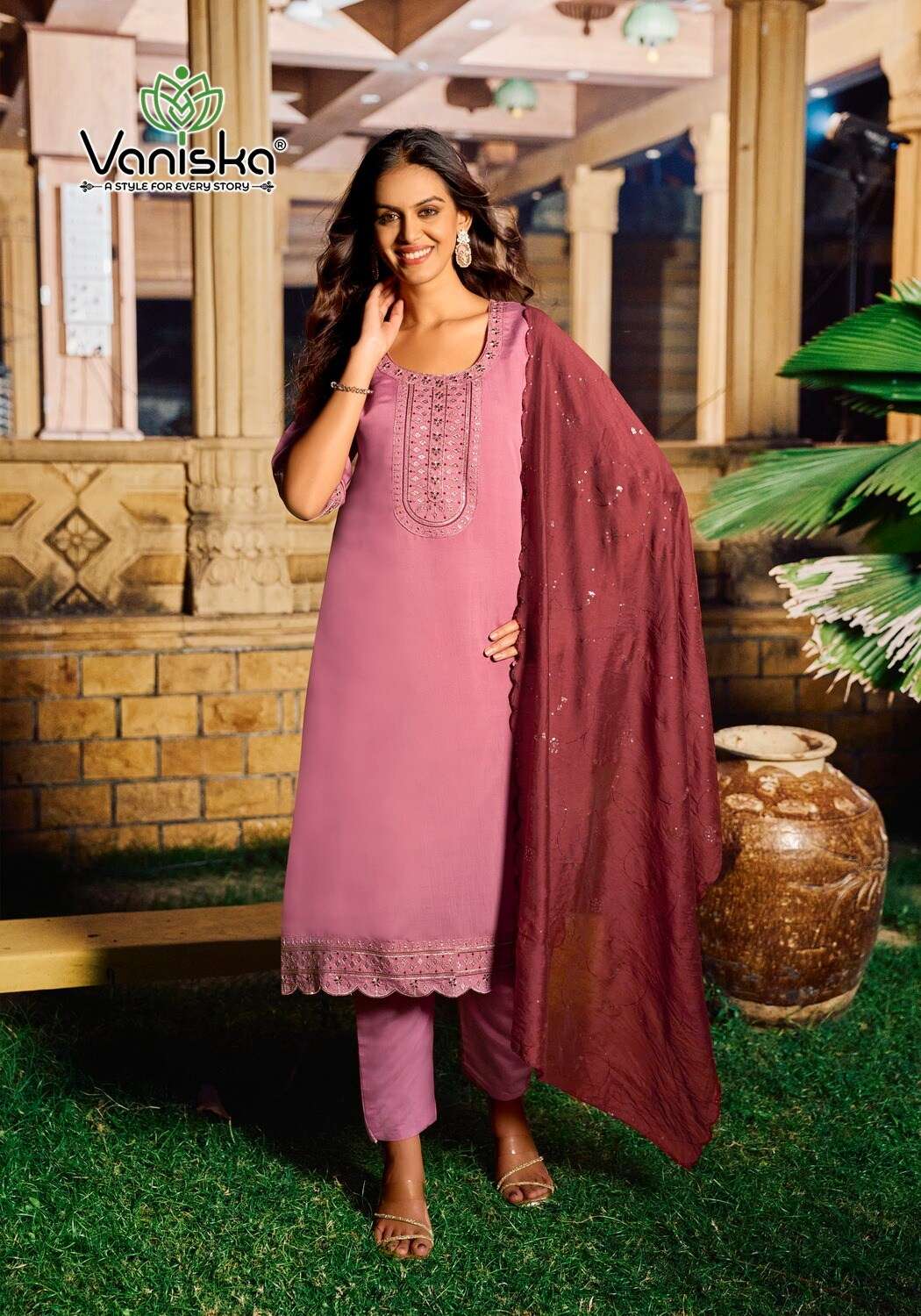 FIZA VOL.4 BY VANISKA FASHION IN ROMAN SILK KURTI WITH EMBROIDERY WORK